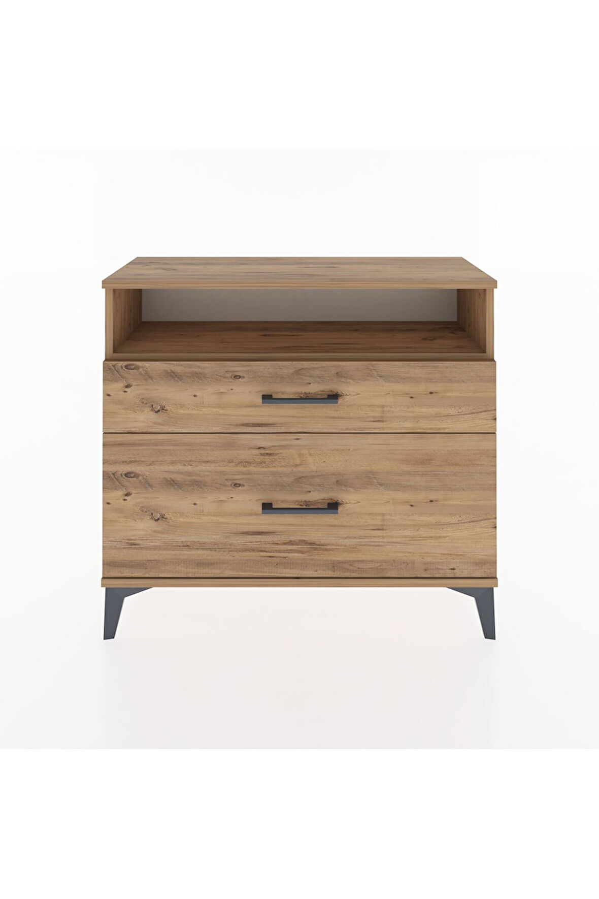 Arges Şifonyer Tek Raflı 2 Çekmeceli 88x30x80 Çam-Çam