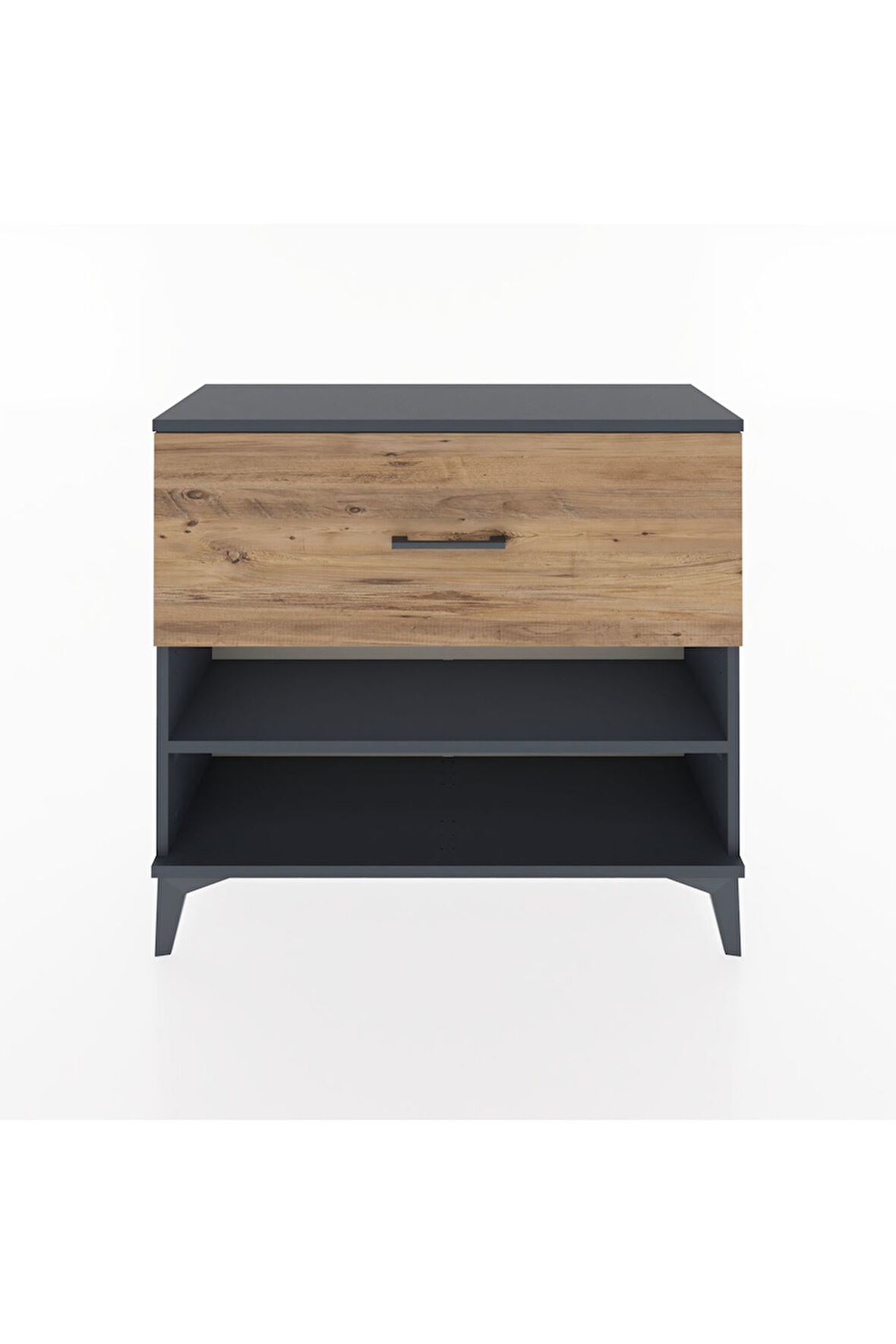 Arges Şifonyer Tek Raflı Tek Çekmeceli 88x30x80 Antrasit-Çam