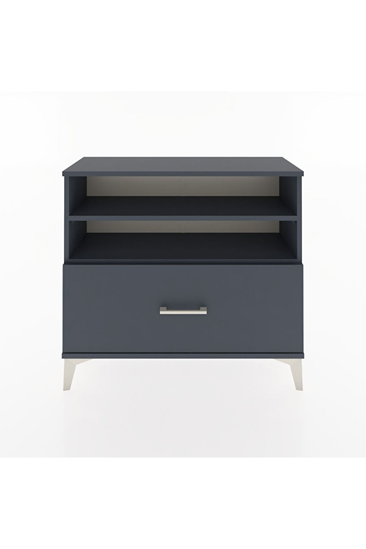 Arges Şifonyer 2 Raflı Tek Çekmeceli 88x30x80 Antrasit-Antrasit