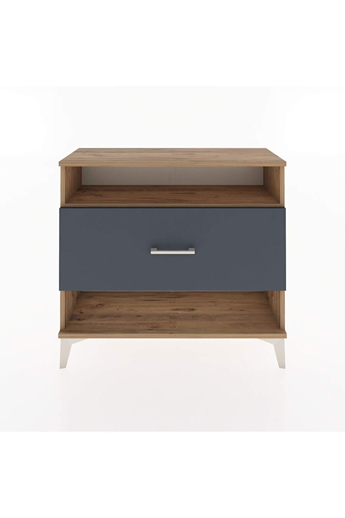 Arges Şifonyer Tek Raflı Tek Çekmeceli 88x30x80 Çam-Antrasit