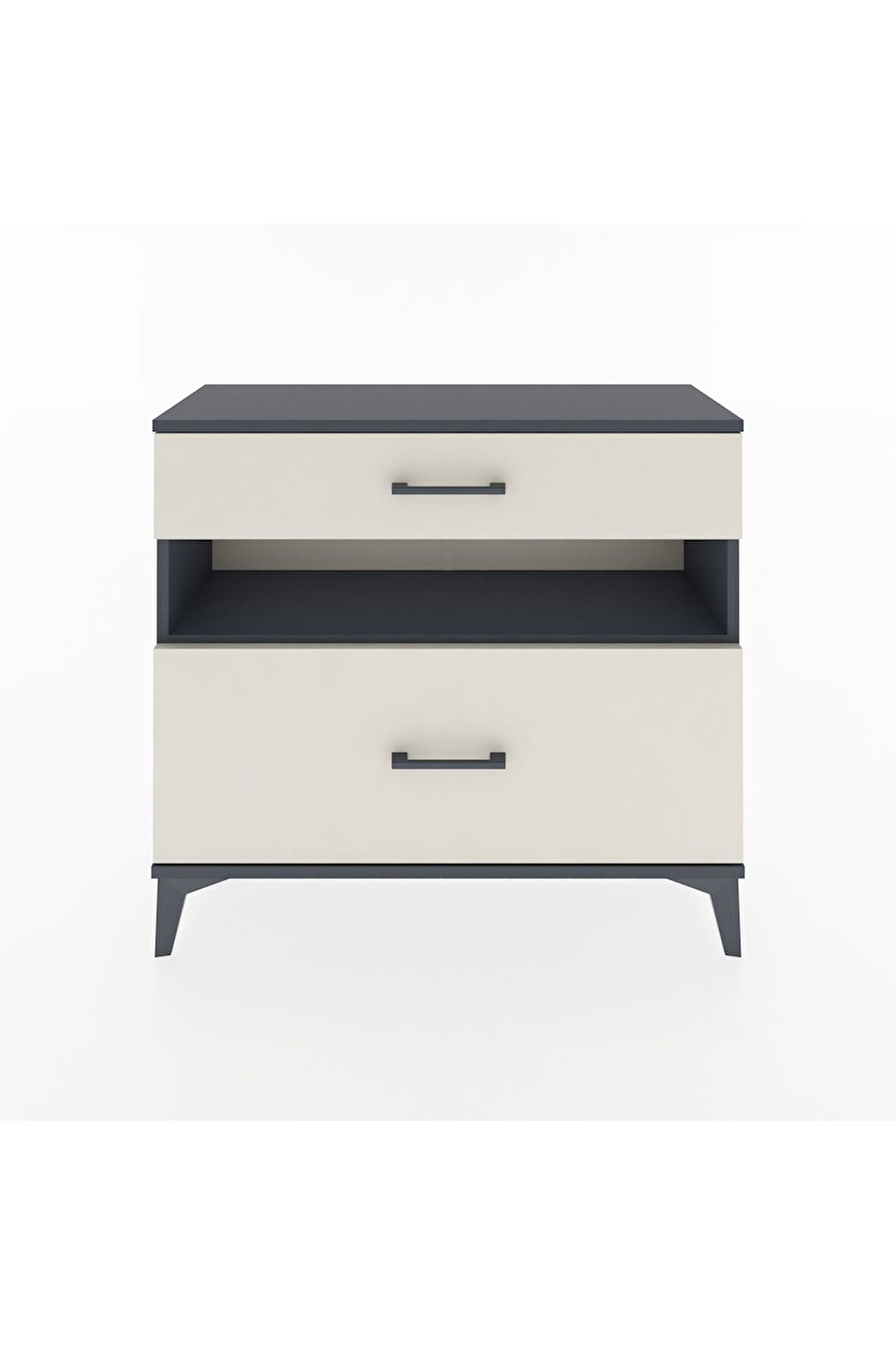 Arges Şifonyer Tek Raflı 2 Çekmeceli 88x30x80 Antrasit-Aytaşı