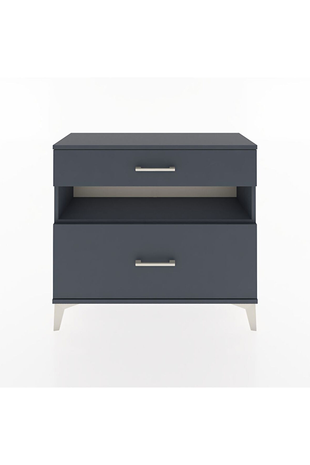 Arges Şifonyer Tek Raflı 2 Çekmeceli 88x30x80 Antrasit-Antrasit