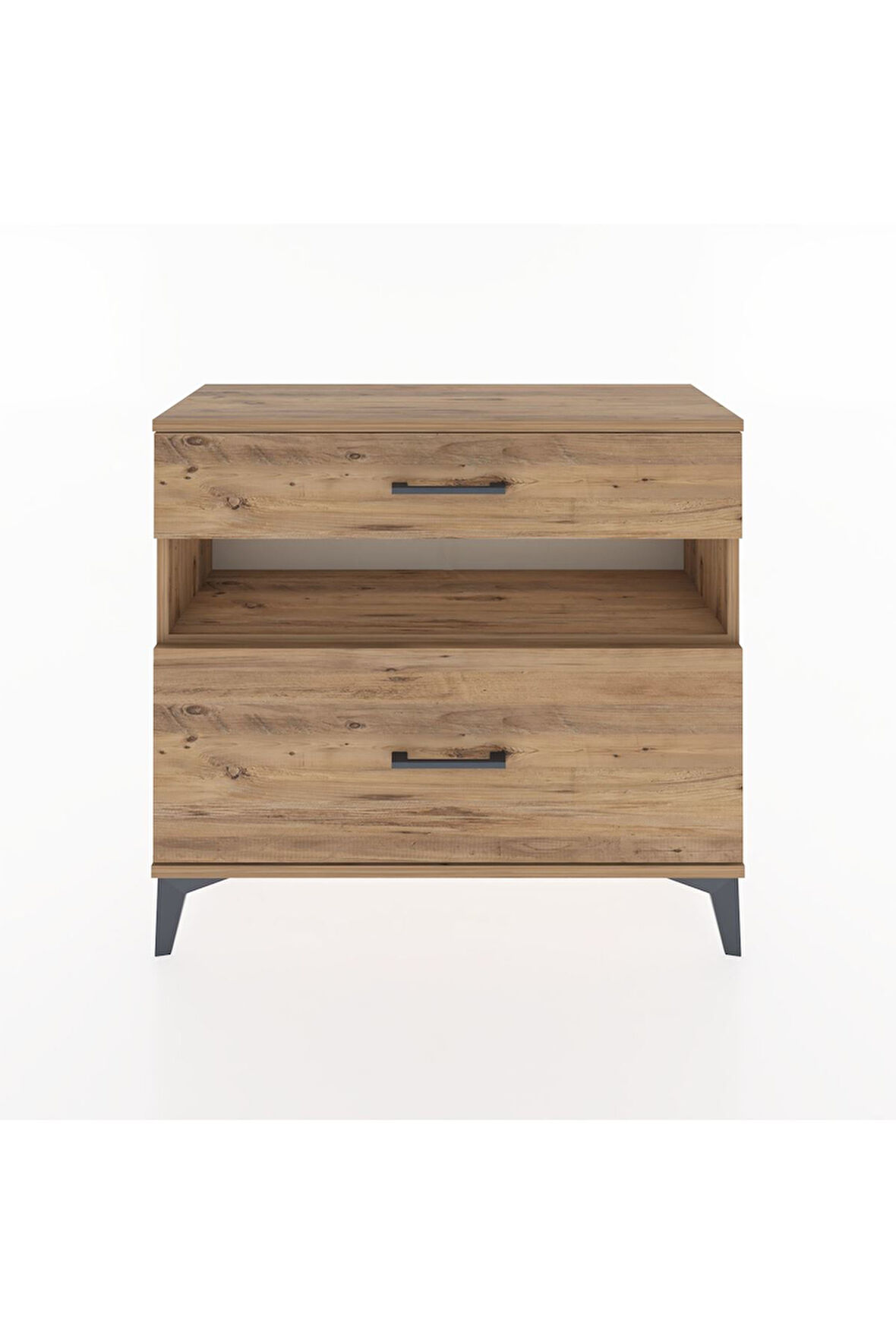 Arges Şifonyer Tek Raflı 2 Çekmeceli 88x30x80 Çam-Çam