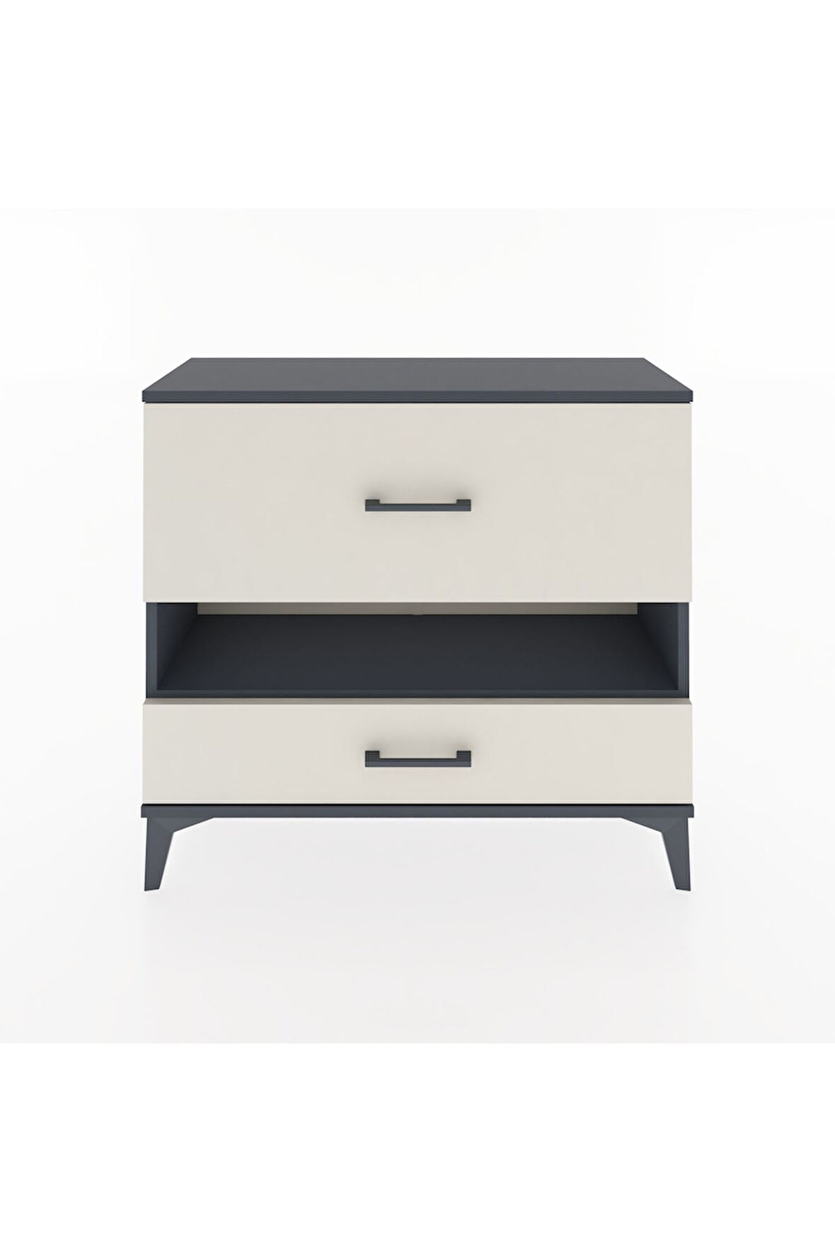 Arges Şifonyer Tek Raflı 2 Çekmeceli 88x30x80 Antrasit-Aytaşı