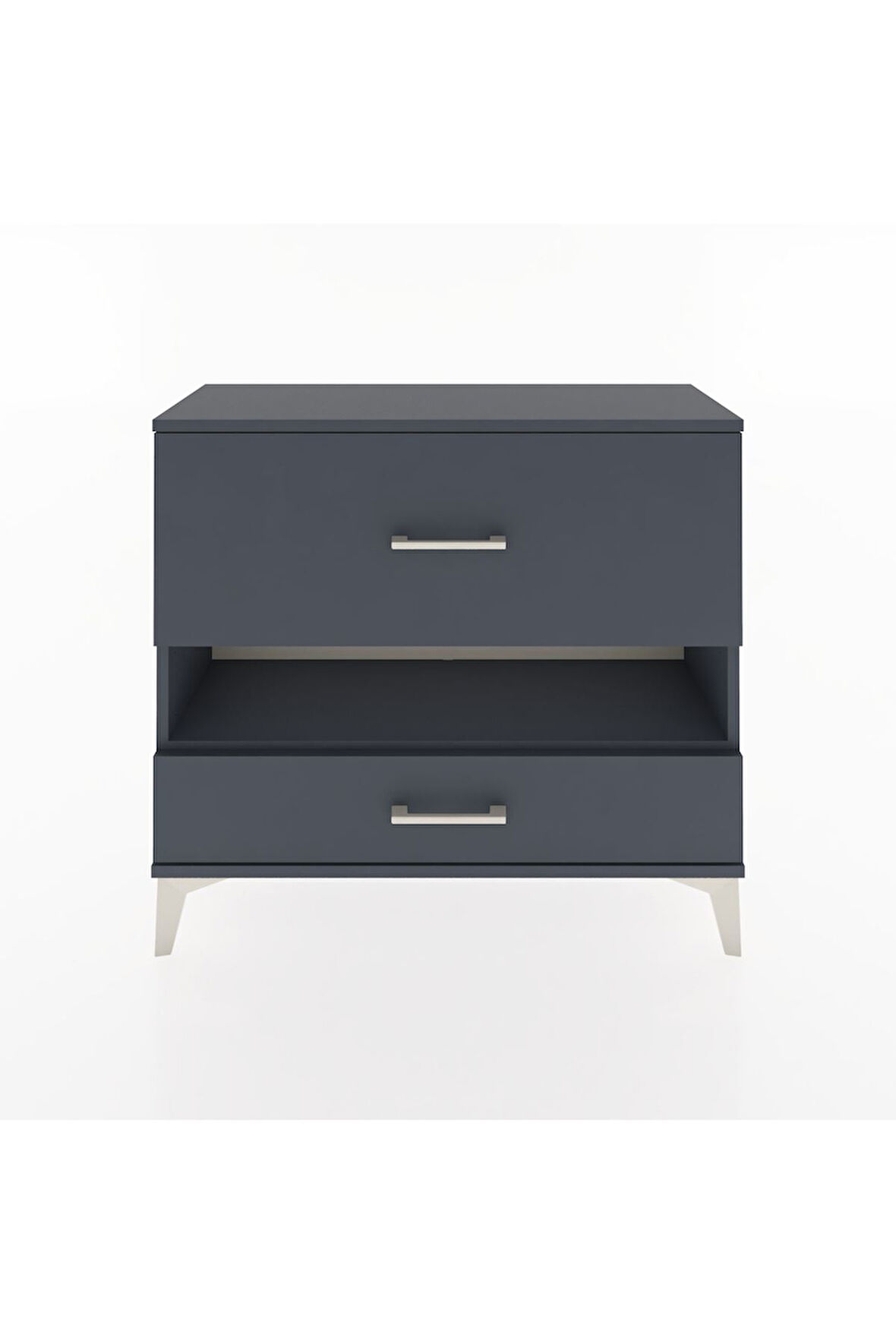 Arges Şifonyer Tek Raflı 2 Çekmeceli 88x30x80 Antrasit-Antrasit