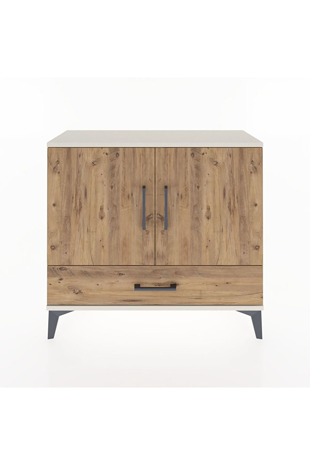 Arges Şifonyer 2 Raflı Tek Çekmeceli 2 Kapaklı 88x30x80 Aytaşı-Çam