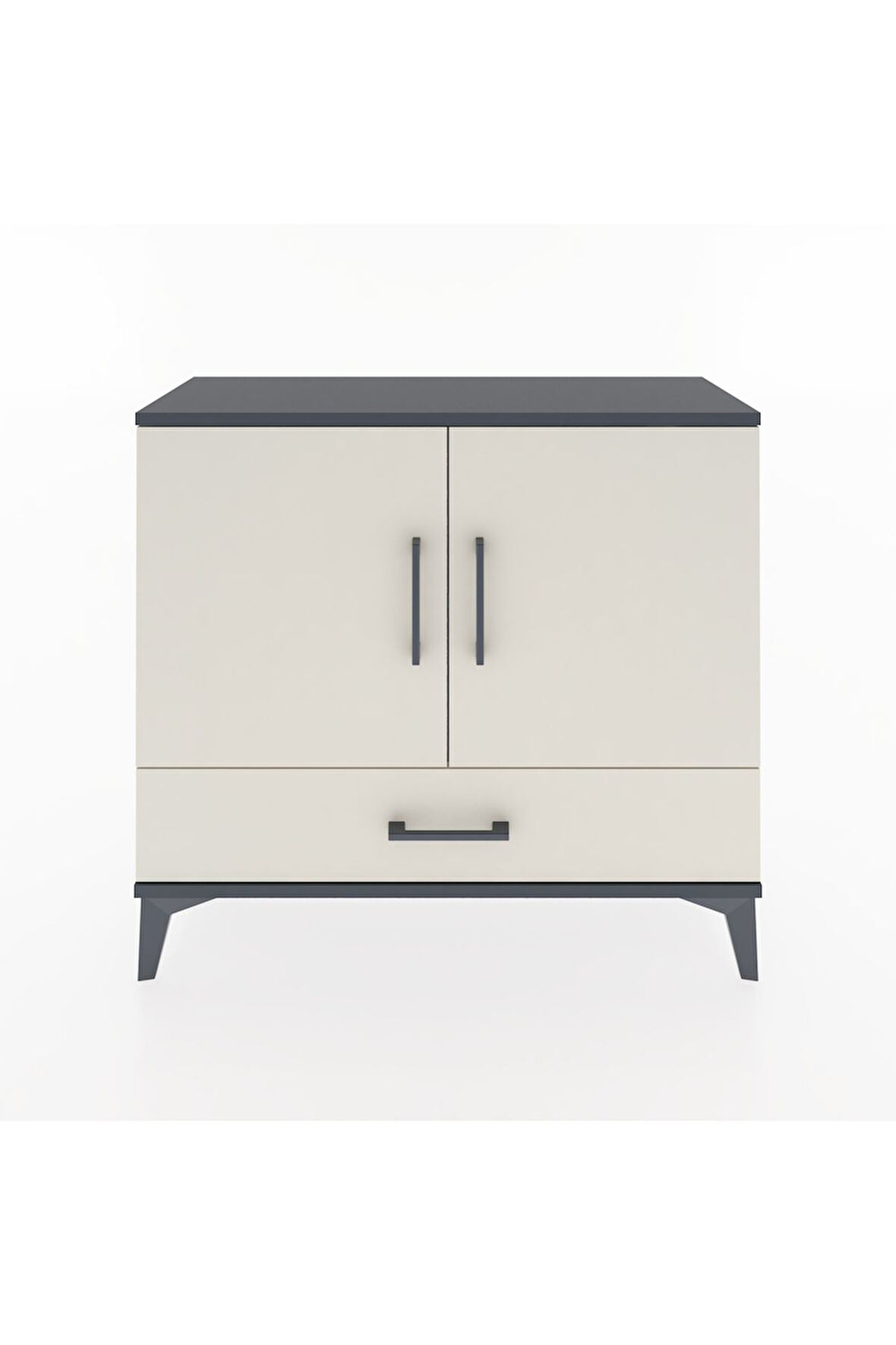Arges Şifonyer 2 Raflı Tek Çekmeceli 2 Kapaklı 88x30x80 Antrasit-Aytaşı