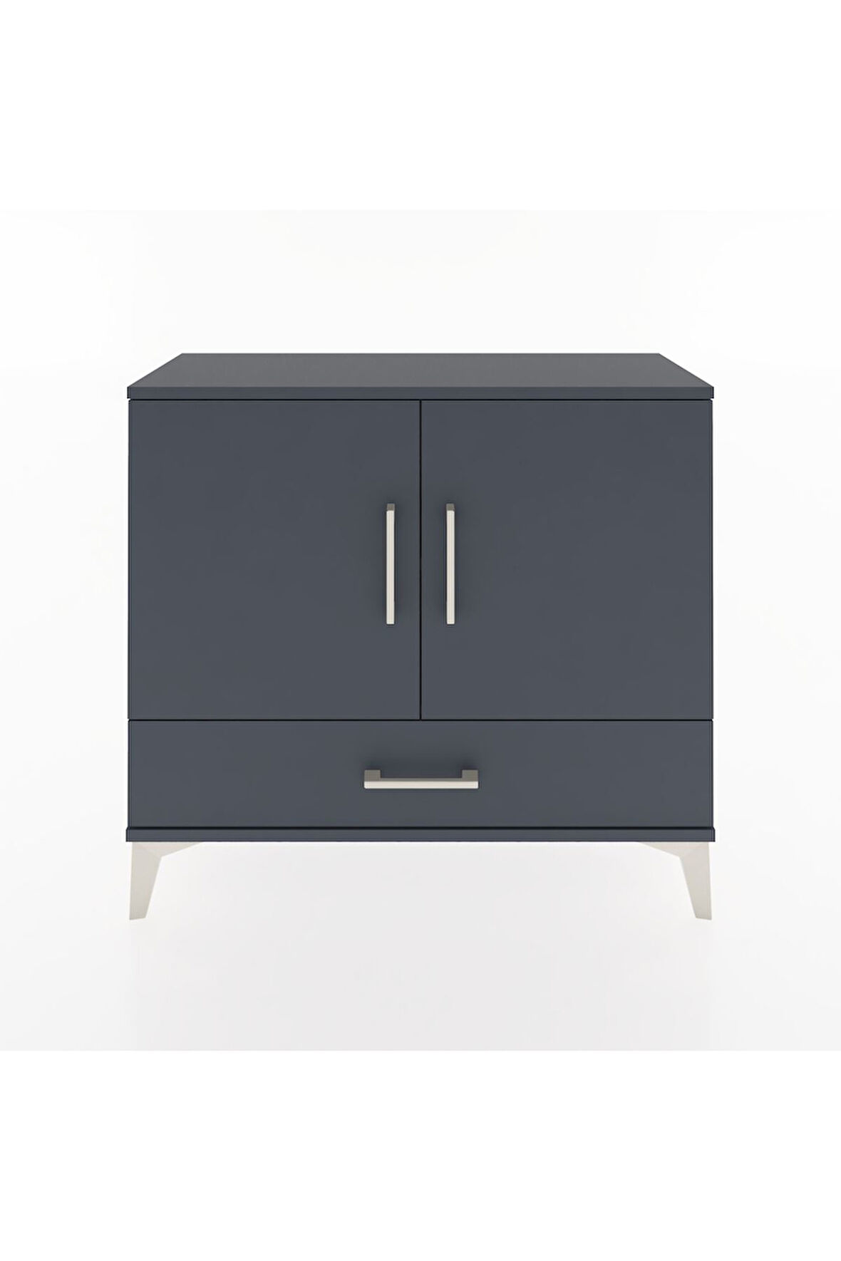 Arges Şifonyer 2 Raflı Tek Çekmeceli 2 Kapaklı 88x30x80 Antrasit-Antrasit