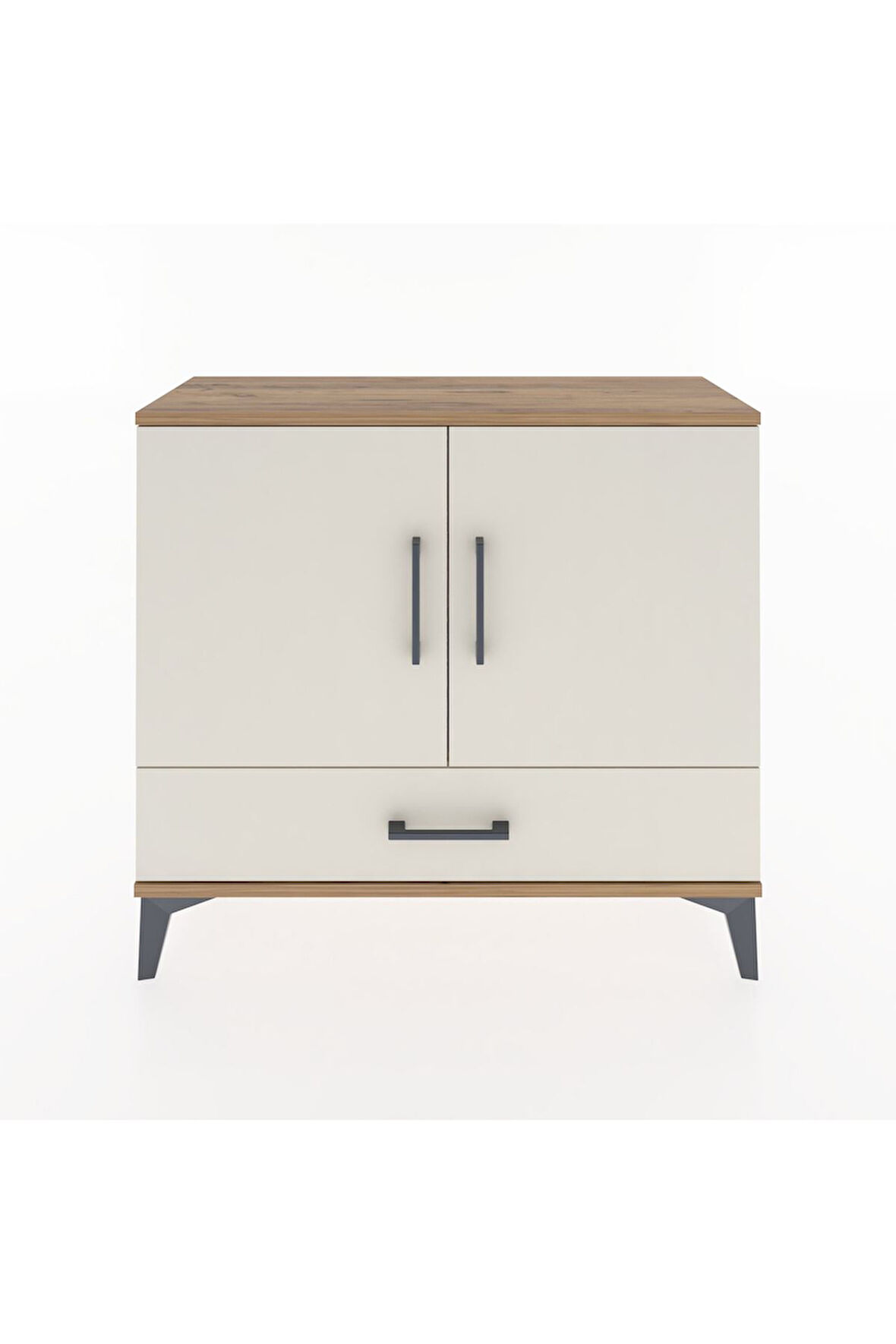 Arges Şifonyer 2 Raflı Tek Çekmeceli 2 Kapaklı 88x30x80 Çam-Aytaşı