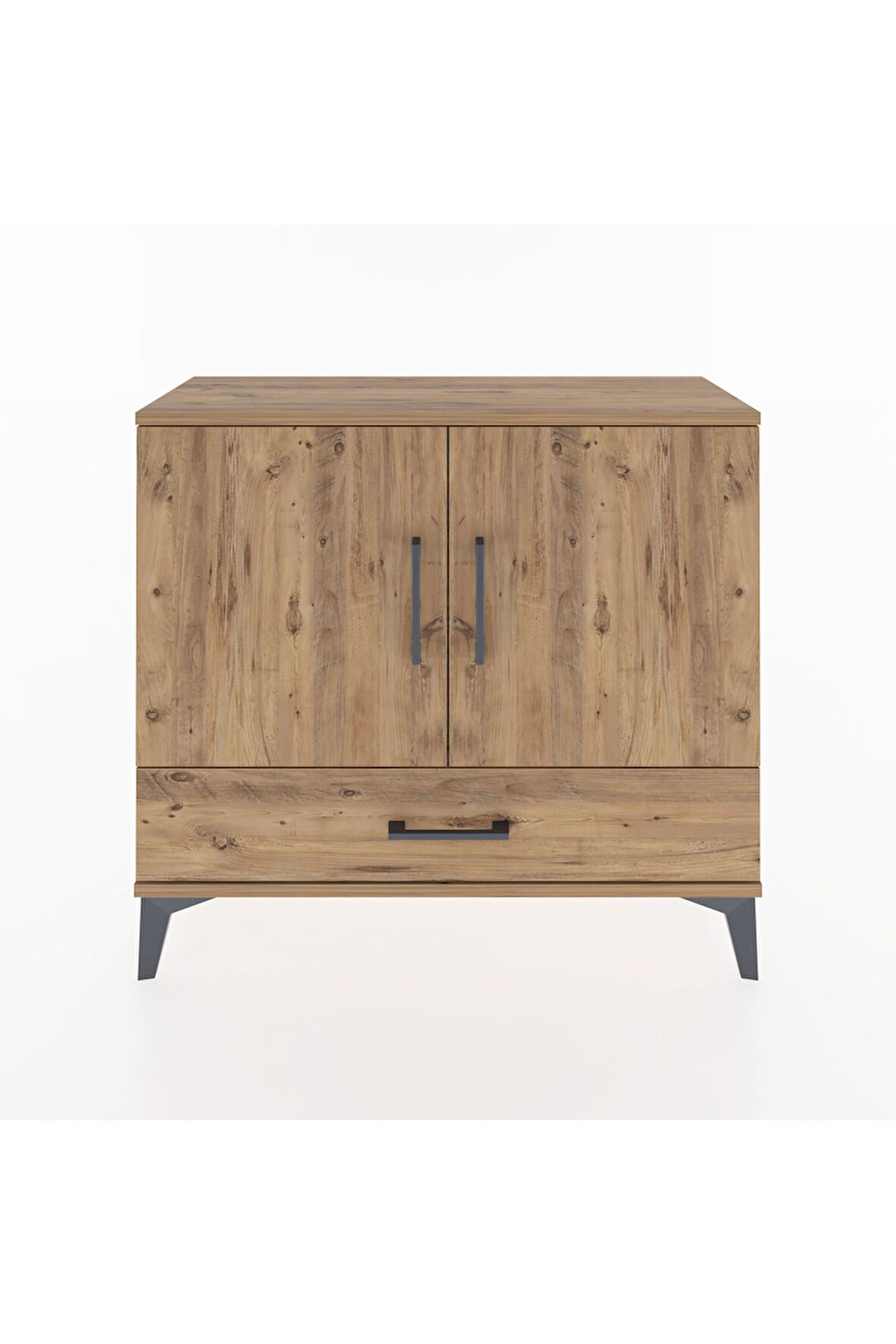 Arges Şifonyer 2 Raflı Tek Çekmeceli 2 Kapaklı 88x30x80 Çam-Çam