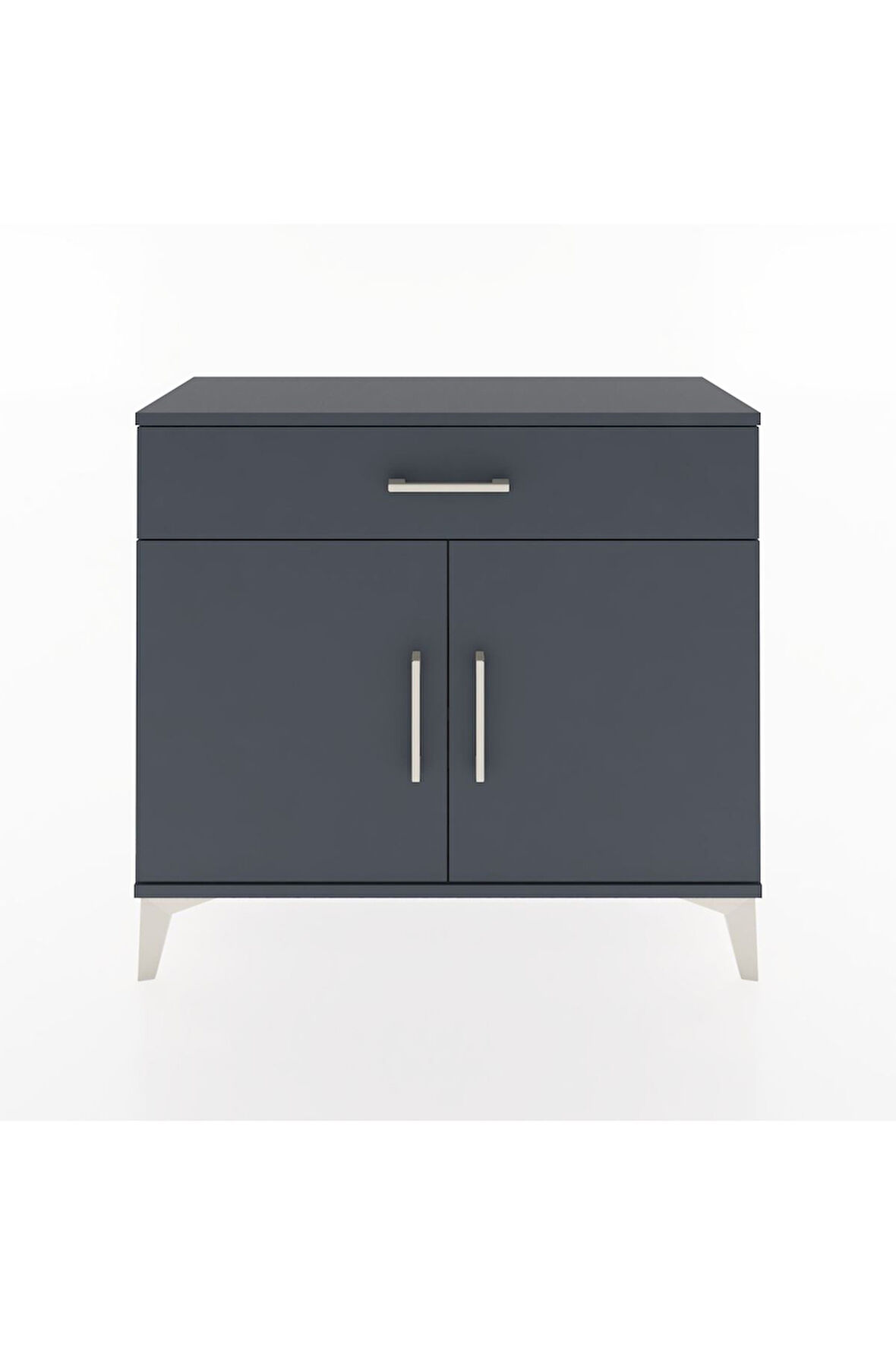 Arges Şifonyer Tek Raflı Tek Çekmeceli 2 Kapaklı 88x30x80 Antrasit-Antrasit