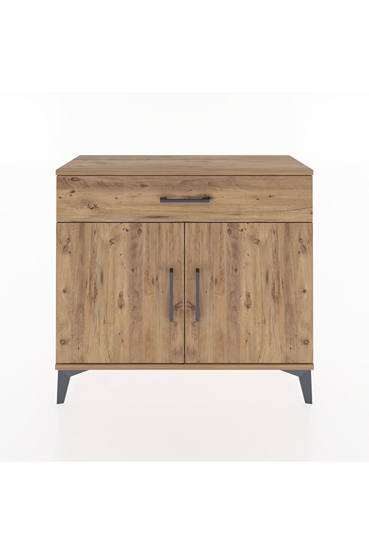 Arges Şifonyer Tek Raflı Tek Çekmeceli 2 Kapaklı 88x30x80 Çam-Çam