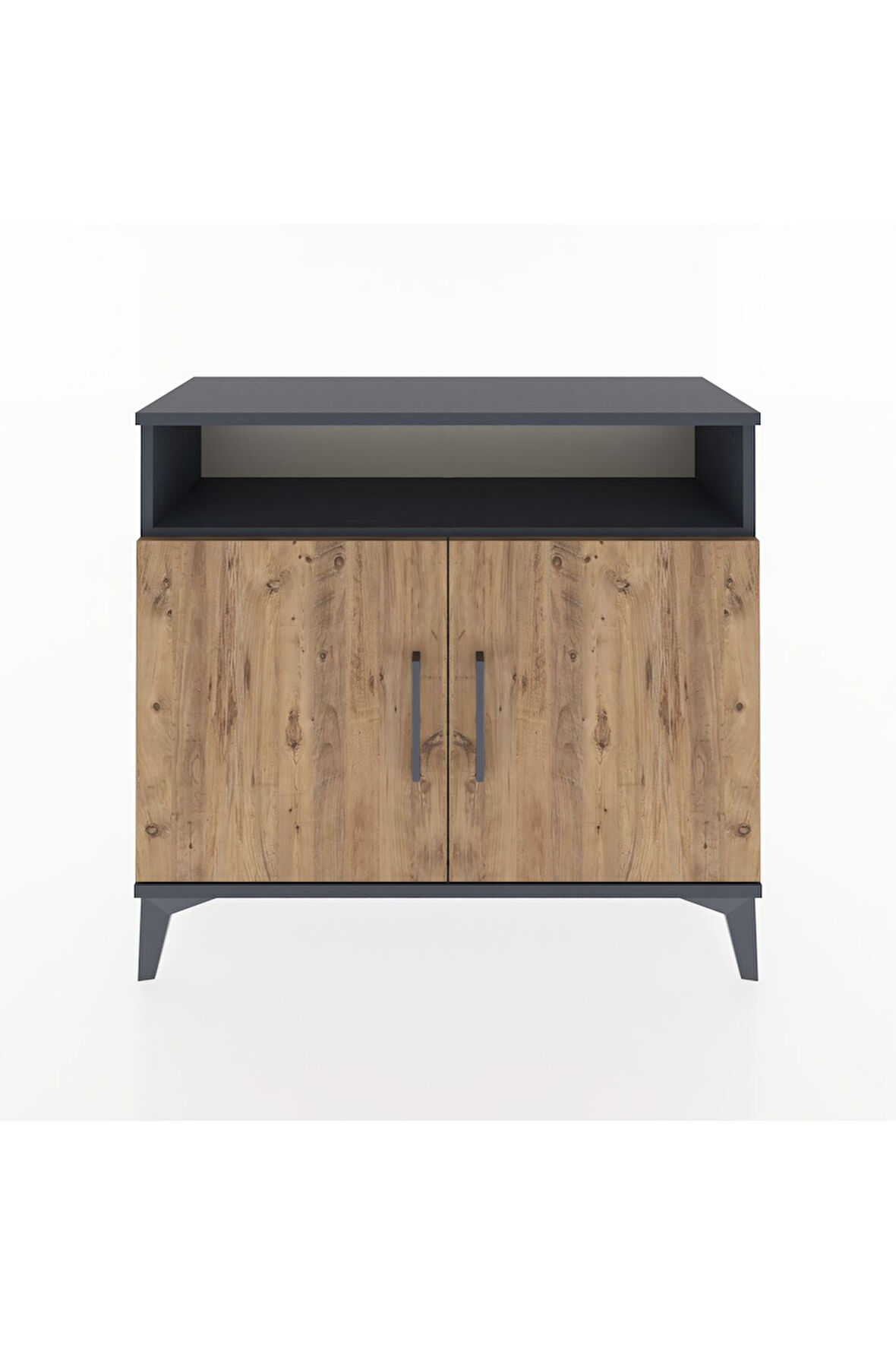 Arges Şifonyer 2 Raflı 2 Kapaklı 88x30x80 Antrasit-Çam