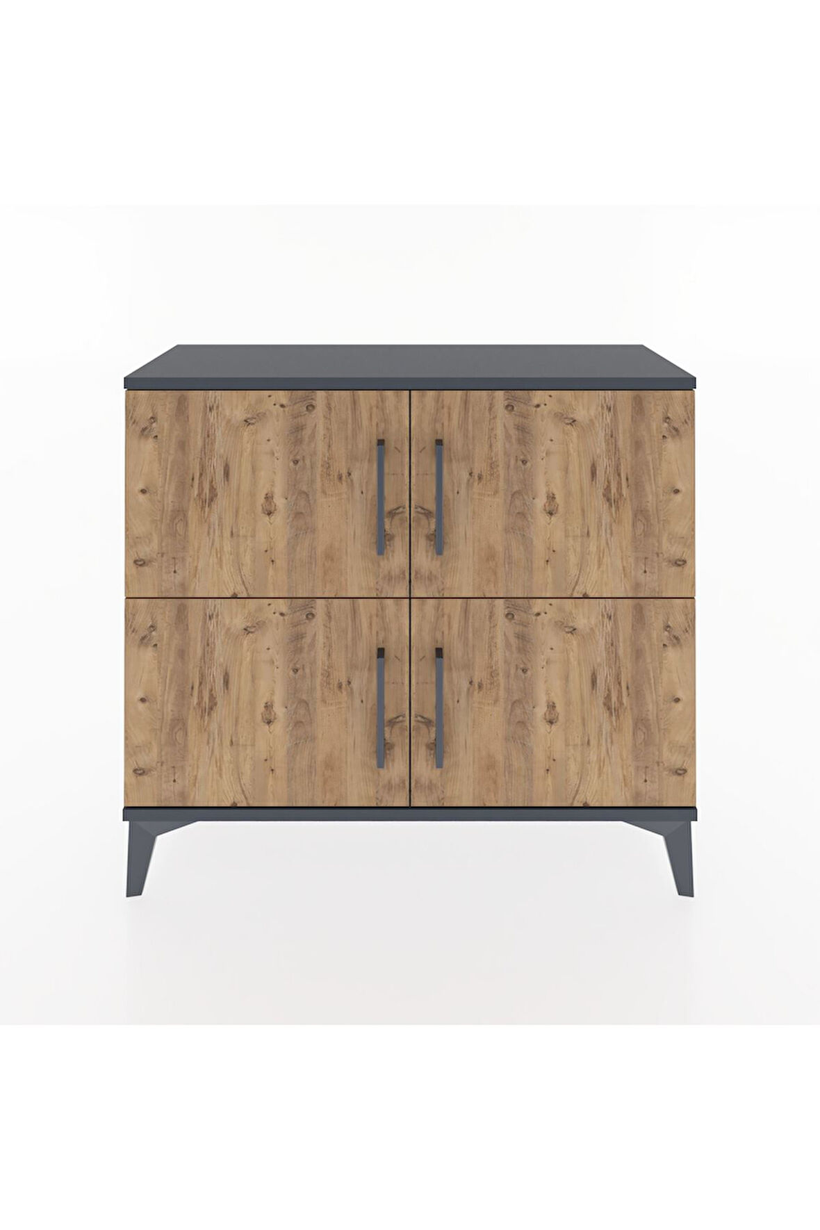 Arges Şifonyer 3 Raflı 4 Kapaklı 88x30x80 Antrasit-Çam