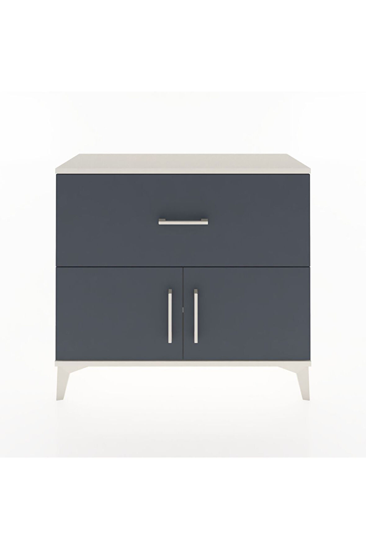 Arges Şifonyer Tek Raflı Tek Çekmeceli 2 Kapaklı 88x30x80 Aytaşı-Antrasit