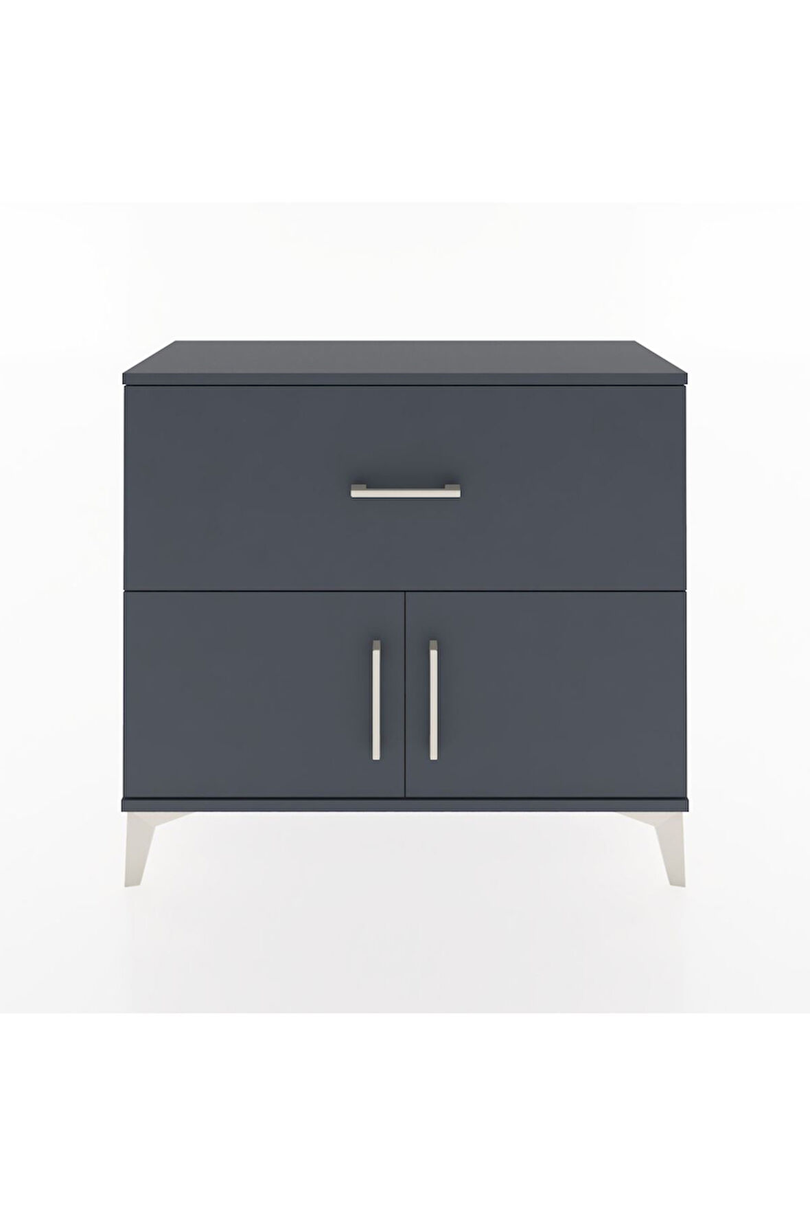 Arges Şifonyer Tek Raflı Tek Çekmeceli 2 Kapaklı 88x30x80 Antrasit-Antrasit