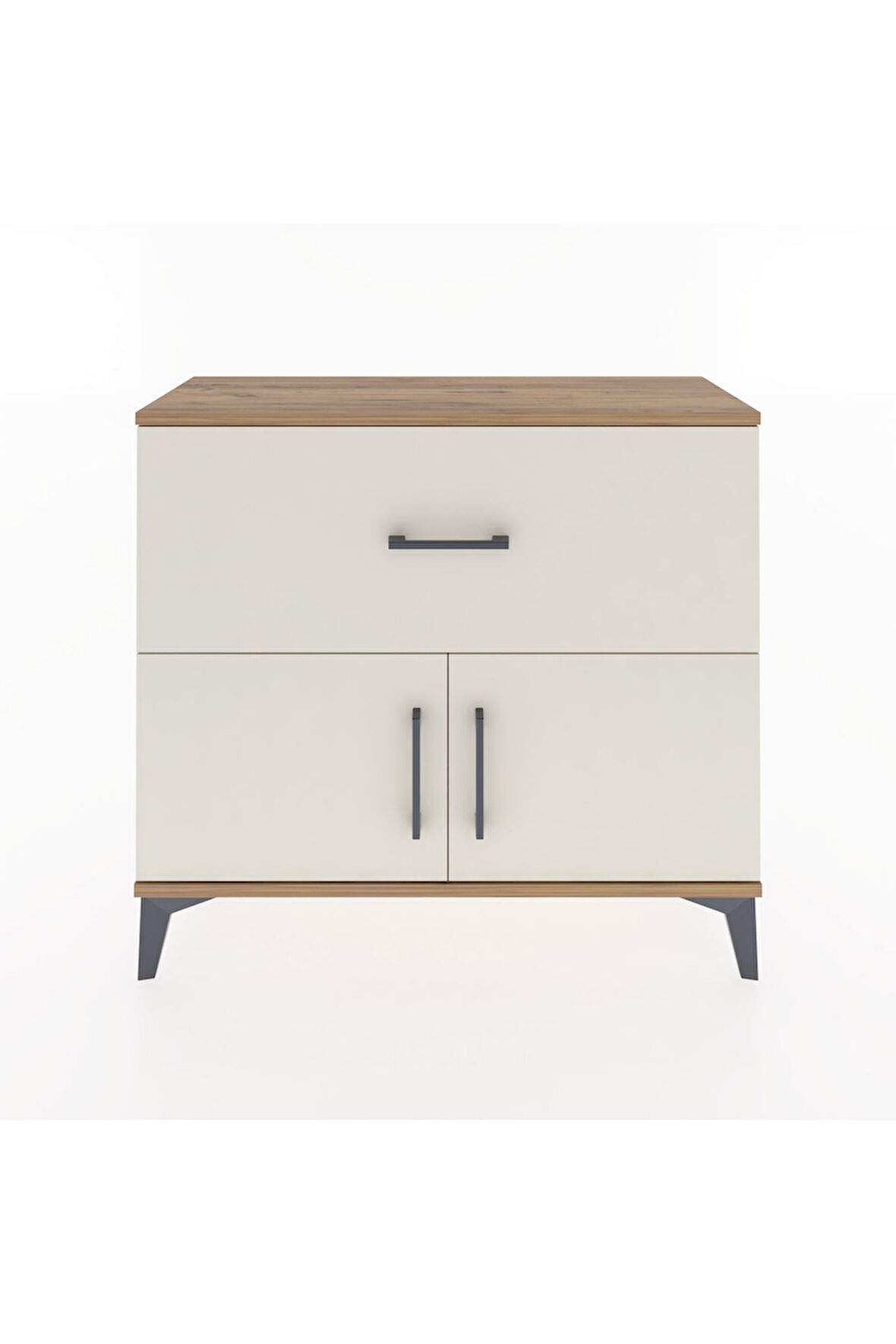 Arges Şifonyer Tek Raflı Tek Çekmeceli 2 Kapaklı 88x30x80 Çam-Aytaşı