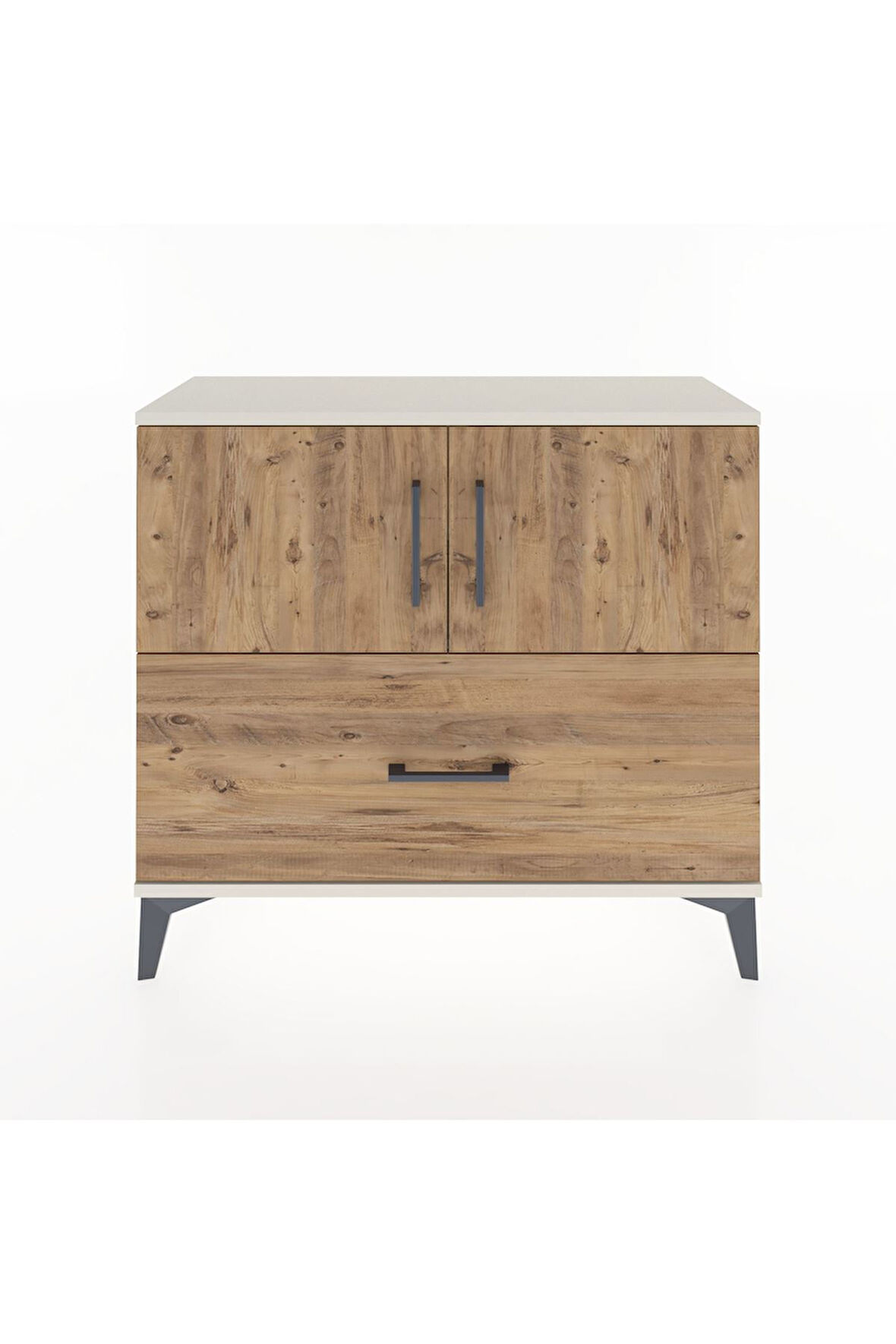 Arges Şifonyer 2 Raflı Tek Çekmeceli 2 Kapaklı 88x30x80 Aytaşı-Çam