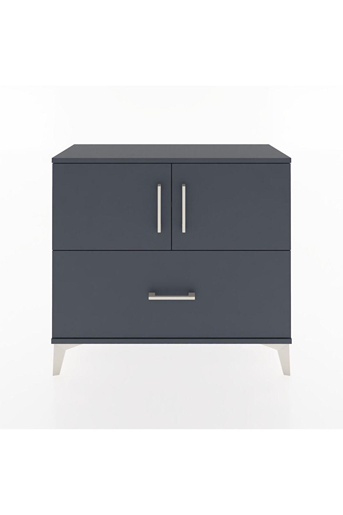 Arges Şifonyer 2 Raflı Tek Çekmeceli 2 Kapaklı 88x30x80 Antrasit-Antrasit