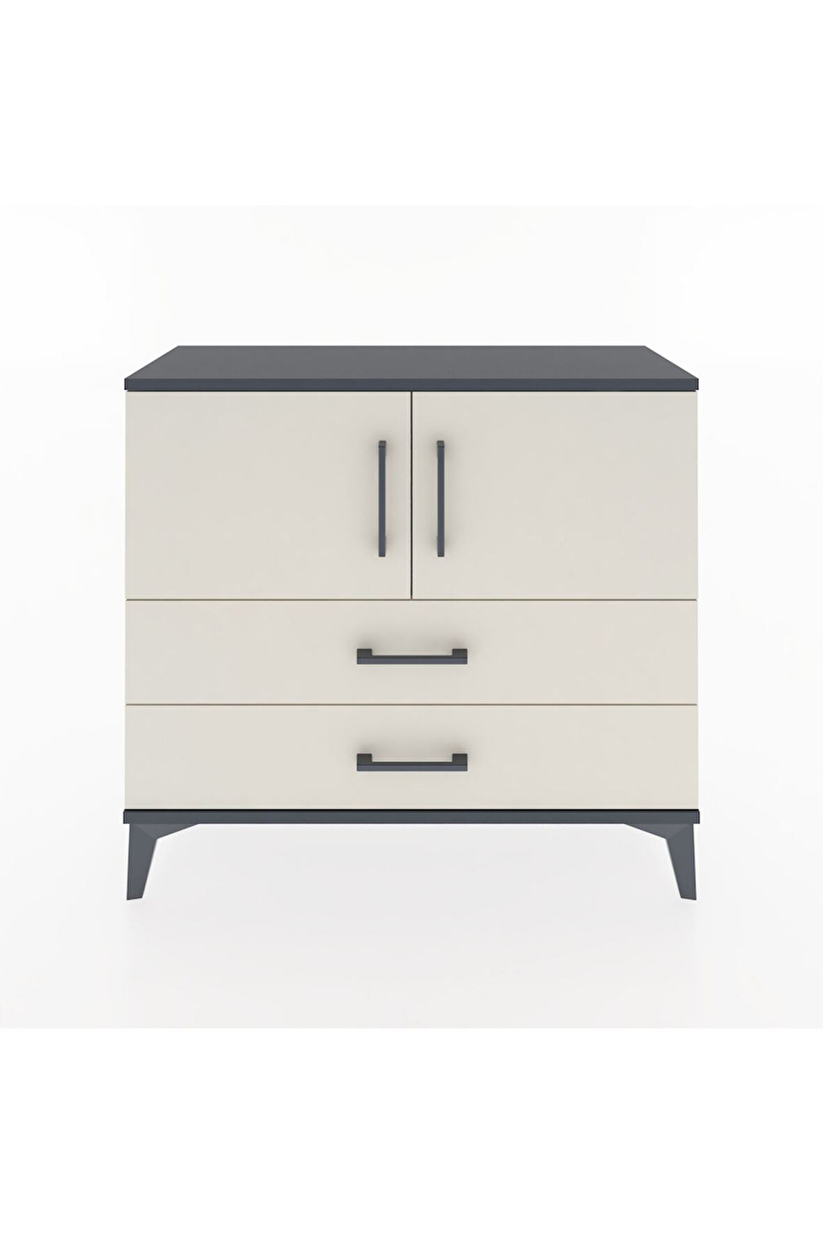 Arges Şifonyer 2 Raflı 2 Çekmeceli 2 Kapaklı 88x30x80 Antrasit-Aytaşı
