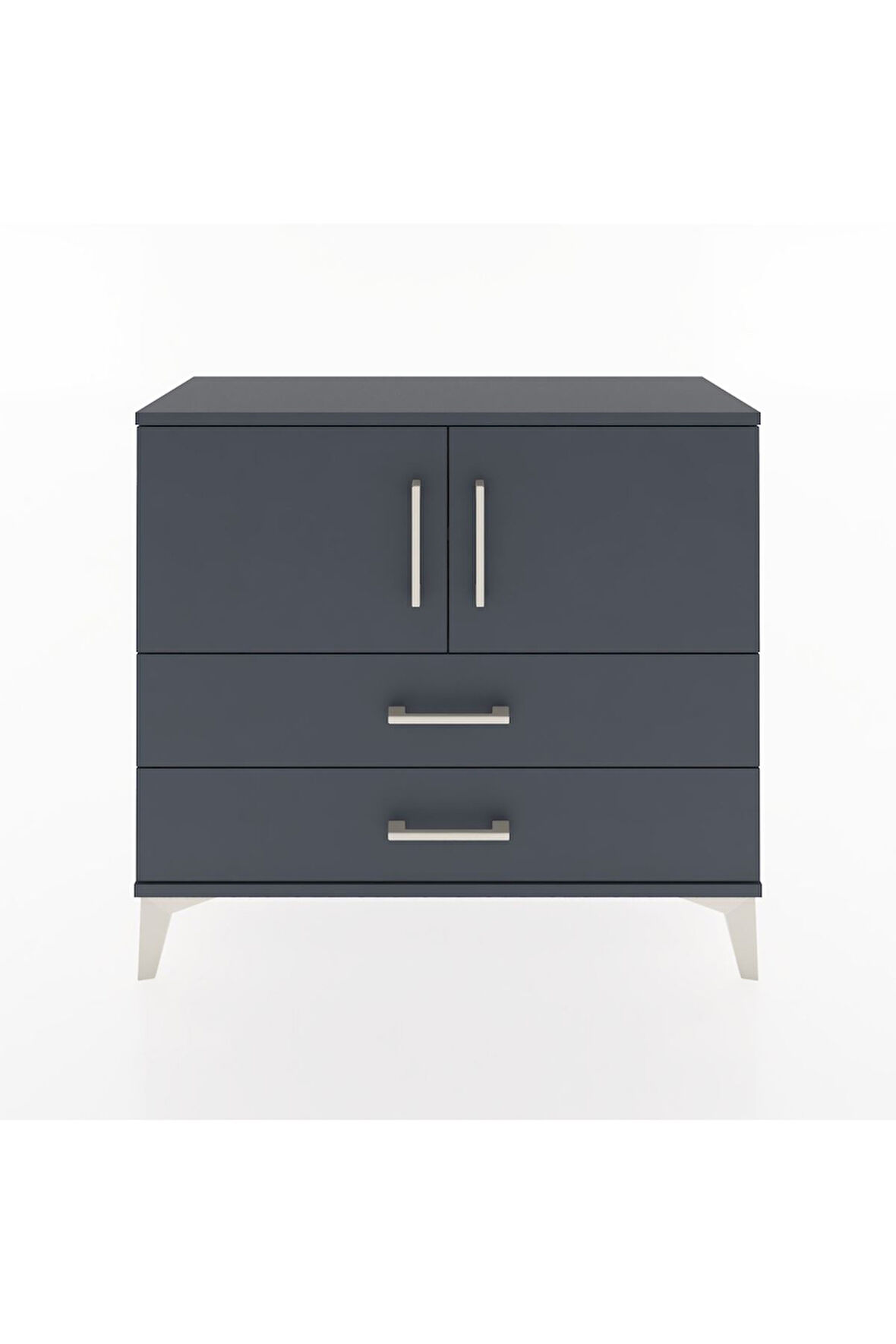 Arges Şifonyer 2 Raflı 2 Çekmeceli 2 Kapaklı 88x30x80 Antrasit-Antrasit