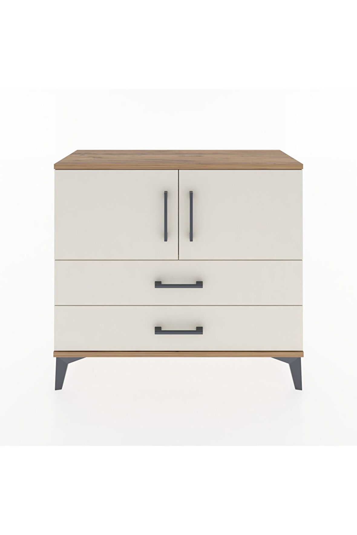 Arges Şifonyer 2 Raflı 2 Çekmeceli 2 Kapaklı 88x30x80 Çam-Aytaşı