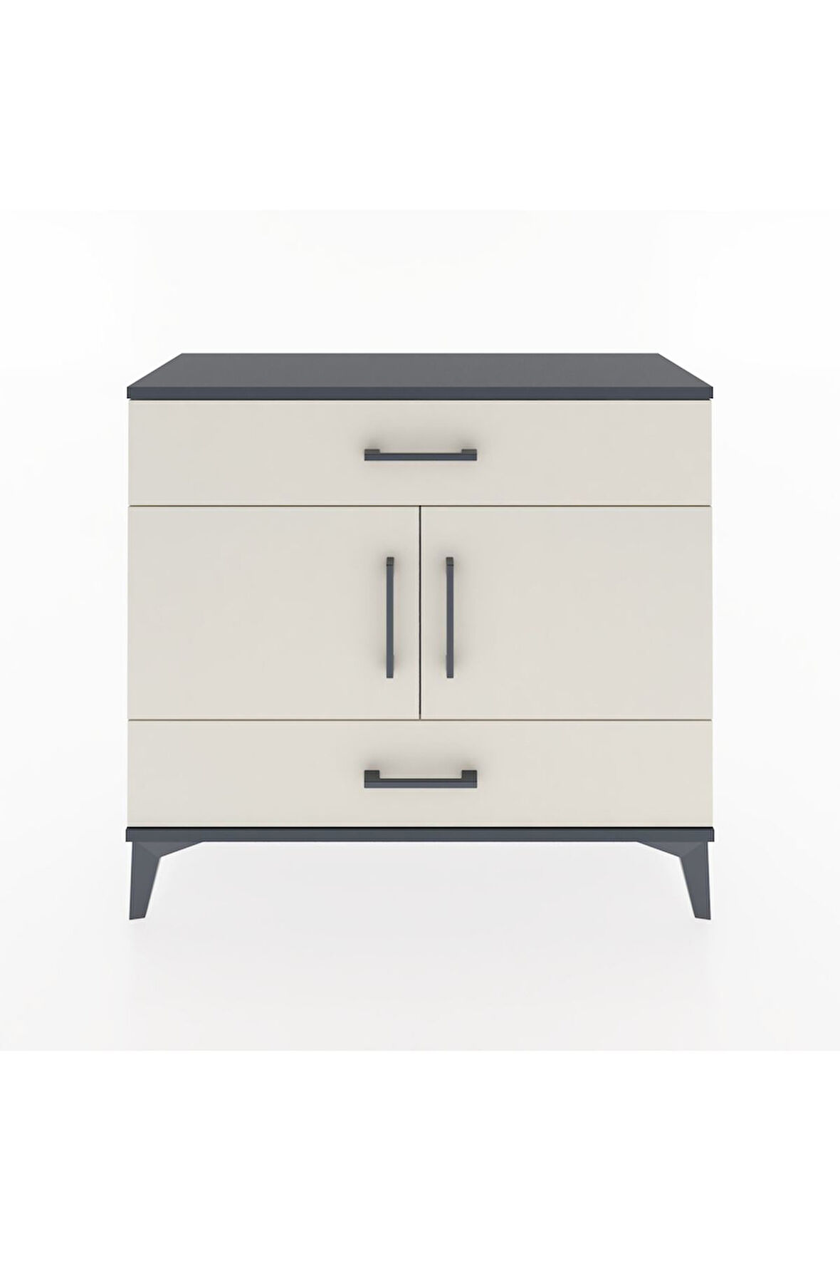Arges Şifonyer 2 Raflı 2 Çekmeceli 2 Kapaklı 88x30x80 Antrasit-Aytaşı