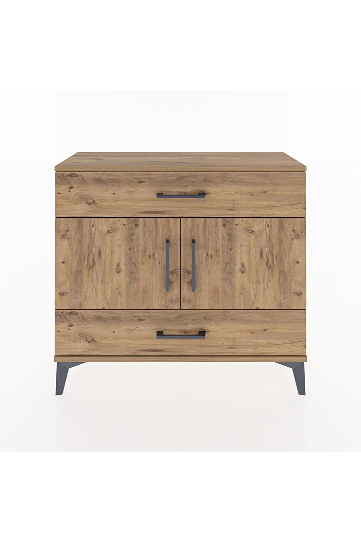 Arges Şifonyer 2 Raflı 2 Çekmeceli 2 Kapaklı 88x30x80 Çam-Çam