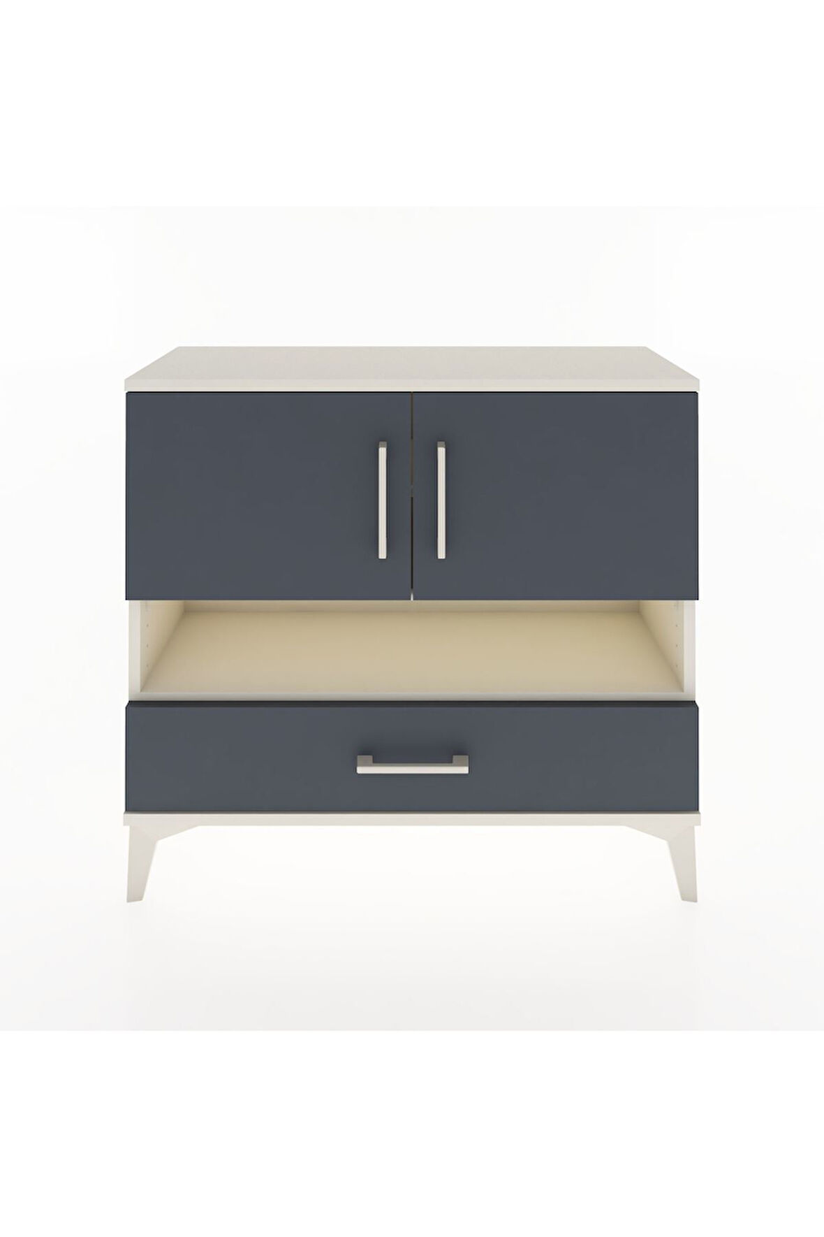 Arges Şifonyer 3 Raflı Tek Çekmeceli 2 Kapaklı 88x30x80 Aytaşı-Antrasit