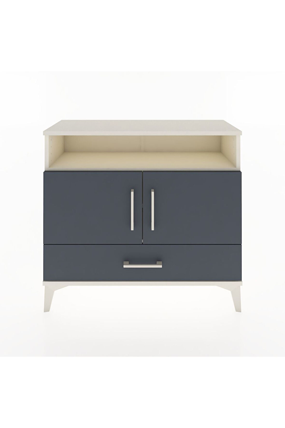Arges Şifonyer 3 Raflı Tek Çekmeceli 2 Kapaklı 88x30x80 Aytaşı-Antrasit
