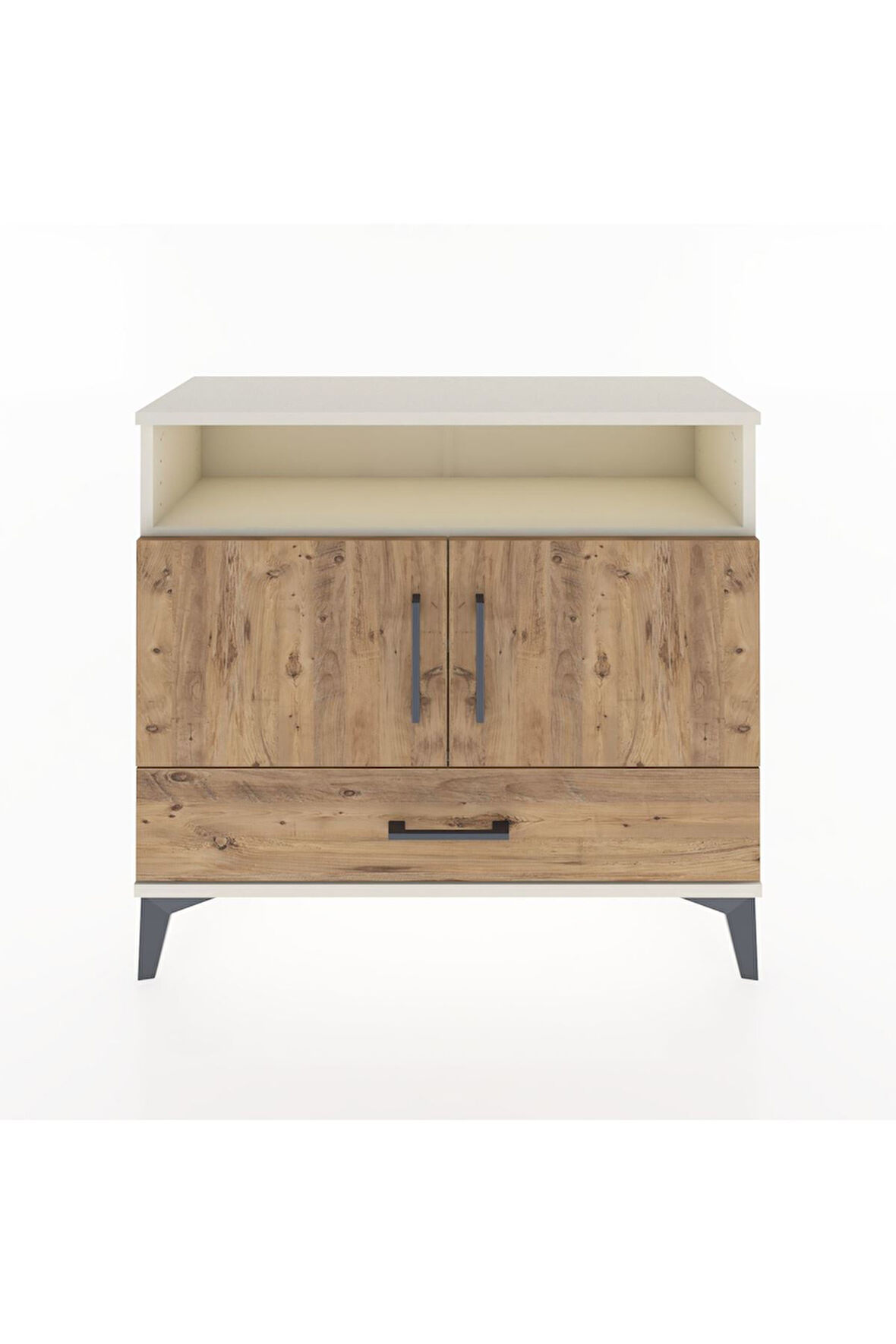 Arges Şifonyer 3 Raflı Tek Çekmeceli 2 Kapaklı 88x30x80 Aytaşı-Çam