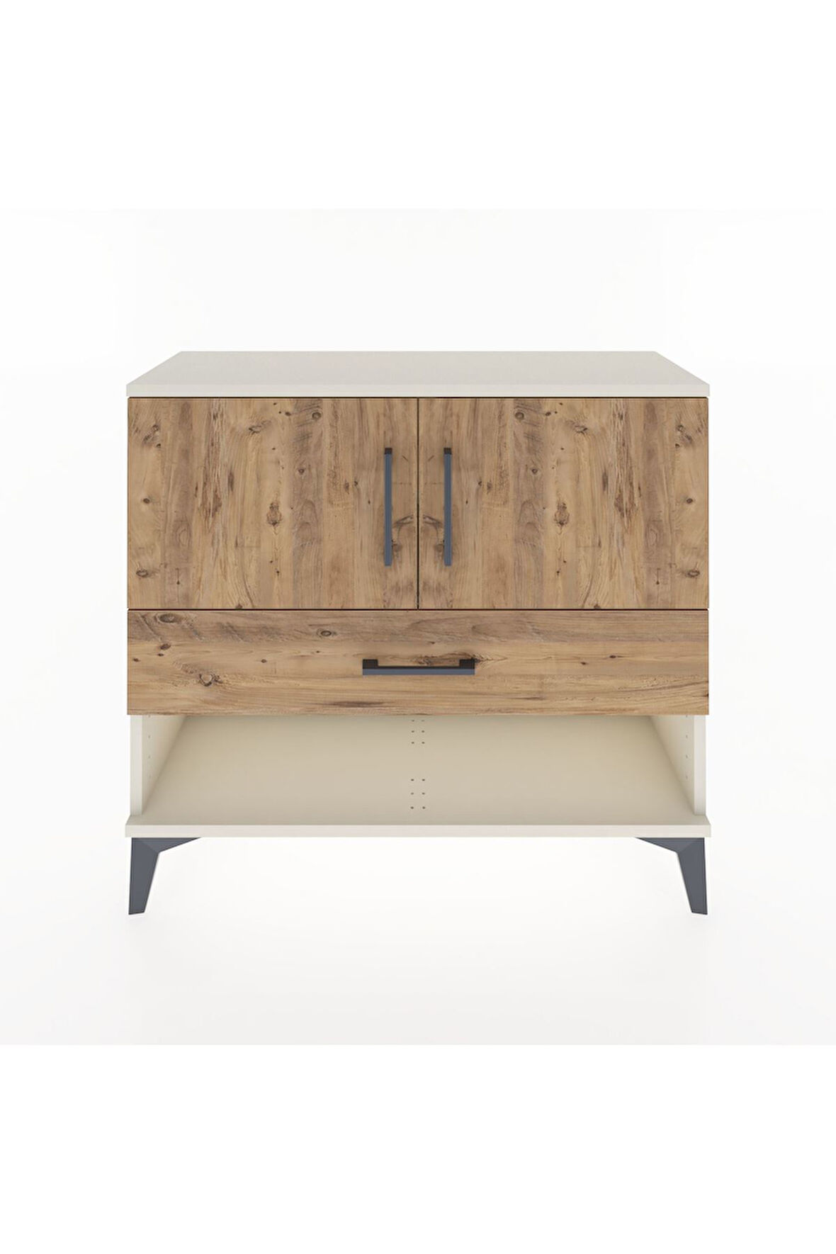 Arges Şifonyer 2 Raflı Tek Çekmeceli 2 Kapaklı 88x30x80 Aytaşı-Çam