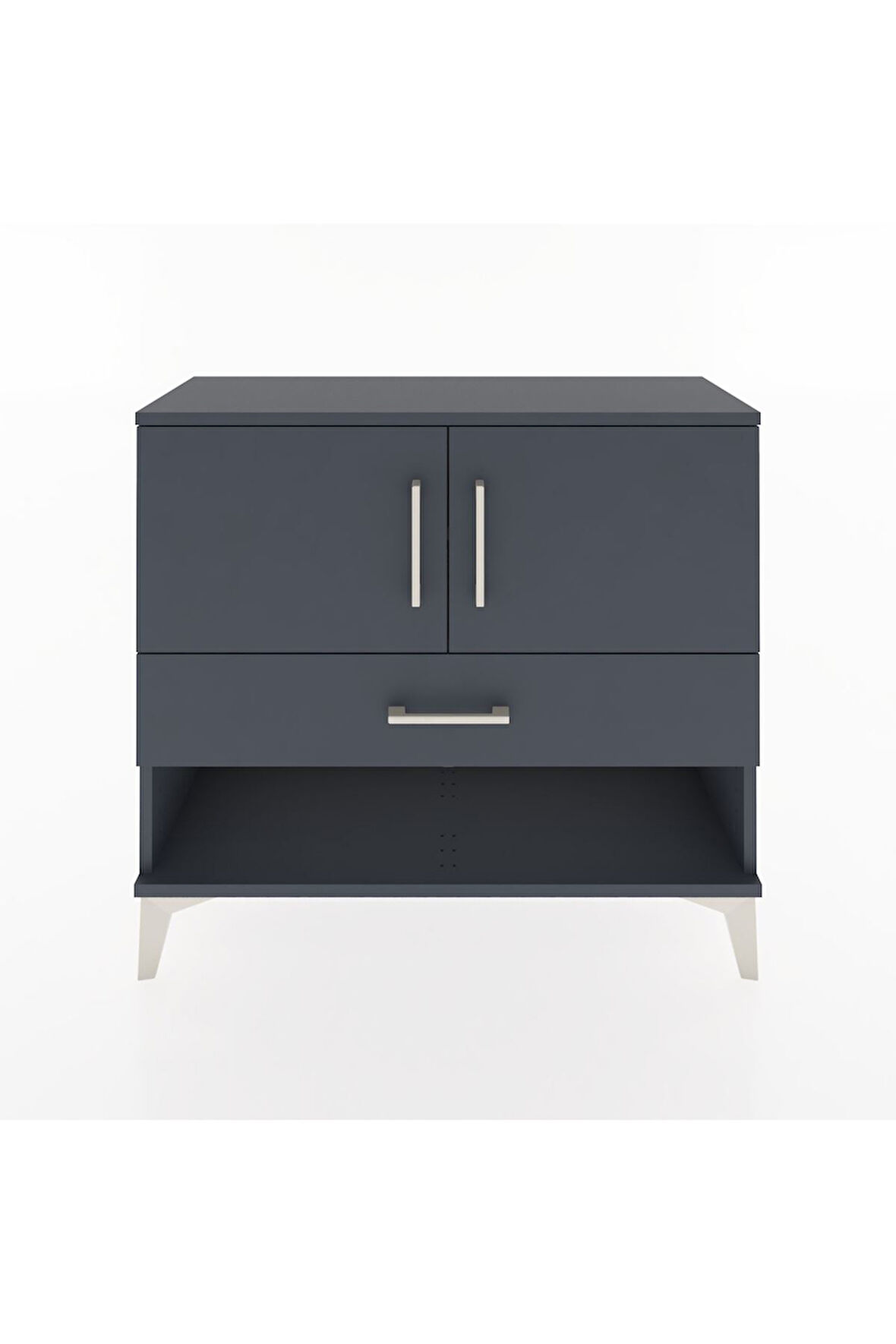 Arges Şifonyer 2 Raflı Tek Çekmeceli 2 Kapaklı 88x30x80 Antrasit-Antrasit