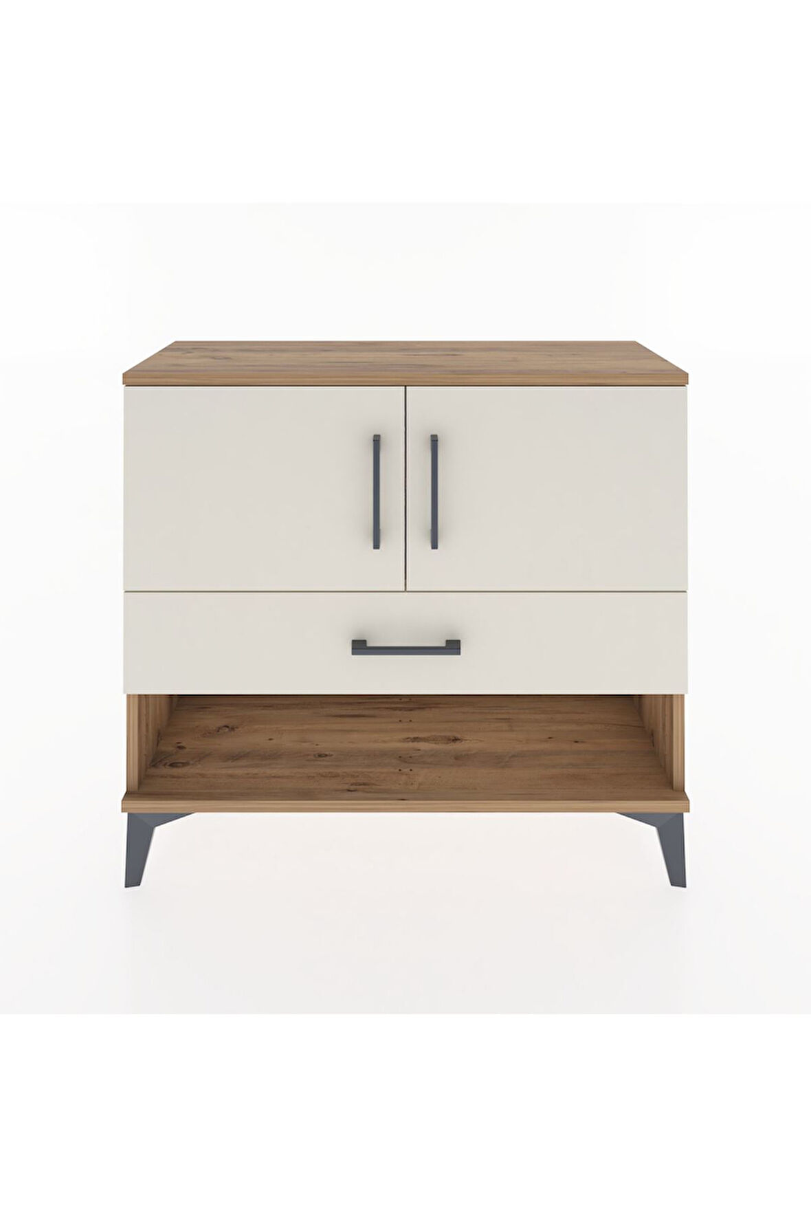 Arges Şifonyer 2 Raflı Tek Çekmeceli 2 Kapaklı 88x30x80 Çam-Aytaşı