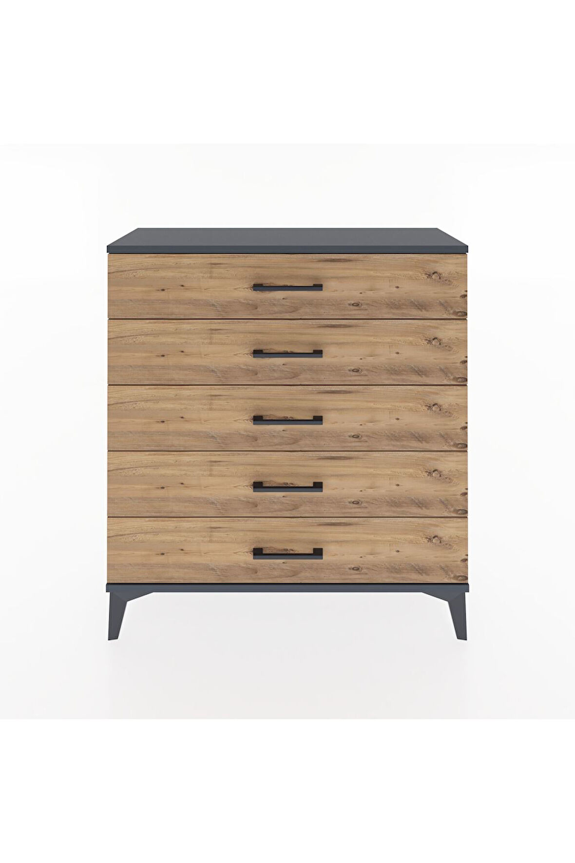 Arges Şifonyer 5 Çekmeceli 88x30x96 Antrasit-Çam