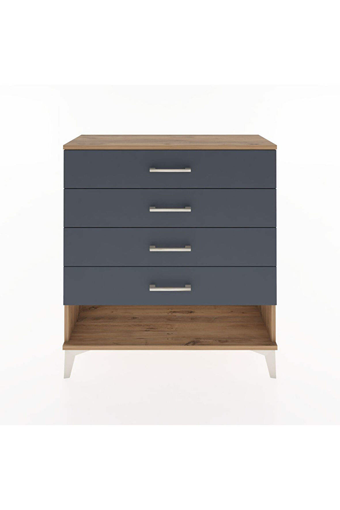 Arges Şifonyer 4 Çekmeceli 88x30x96 Çam-Antrasit
