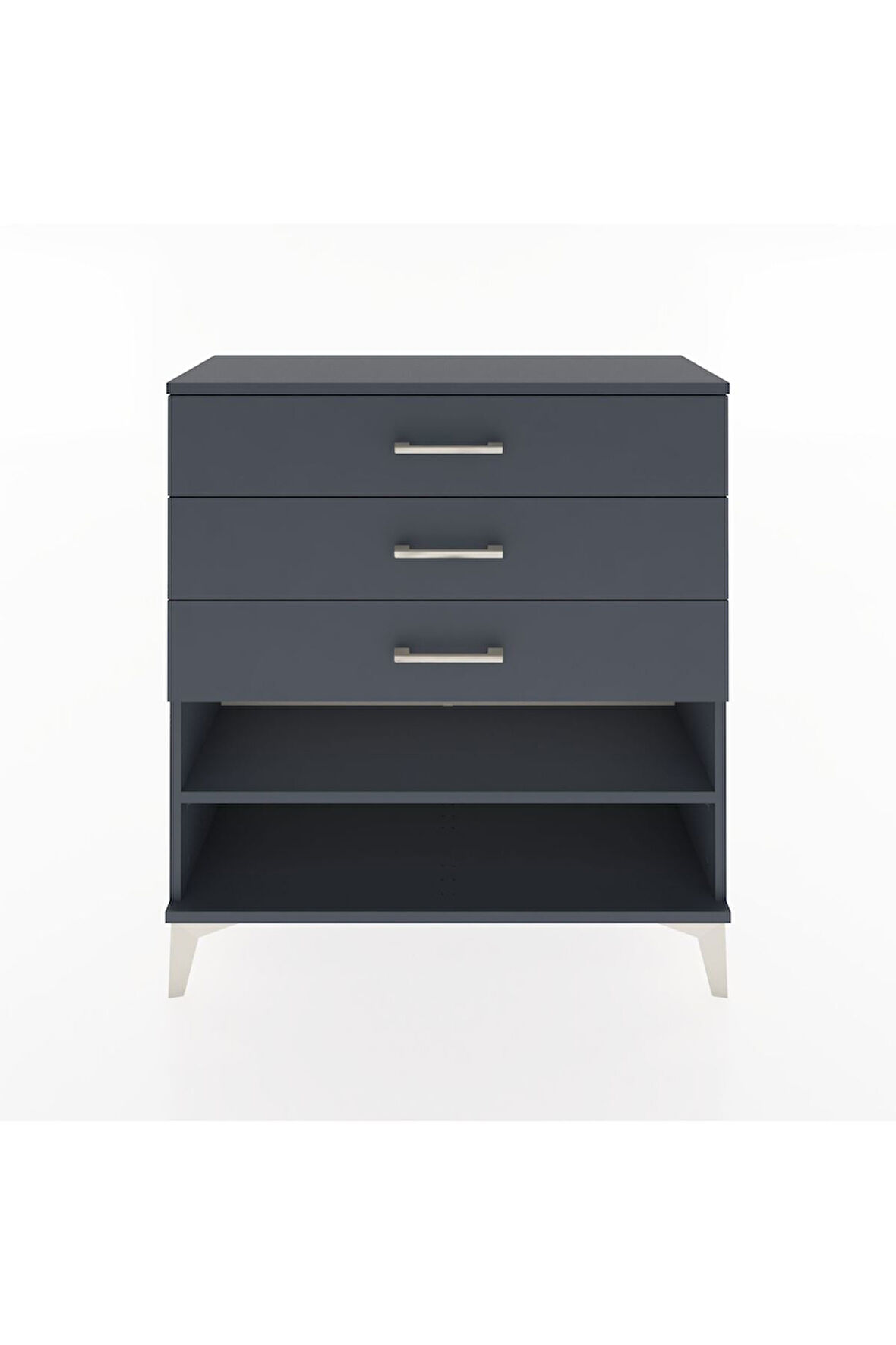 Arges Şifonyer Tek Raflı 3 Çekmeceli 88x30x96 Antrasit-Antrasit