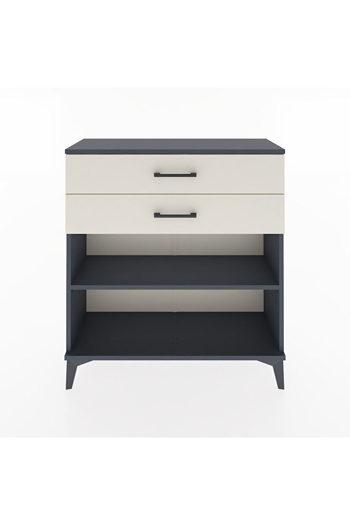Arges Şifonyer Tek Raflı 2 Çekmeceli 88x30x96 Antrasit-Aytaşı