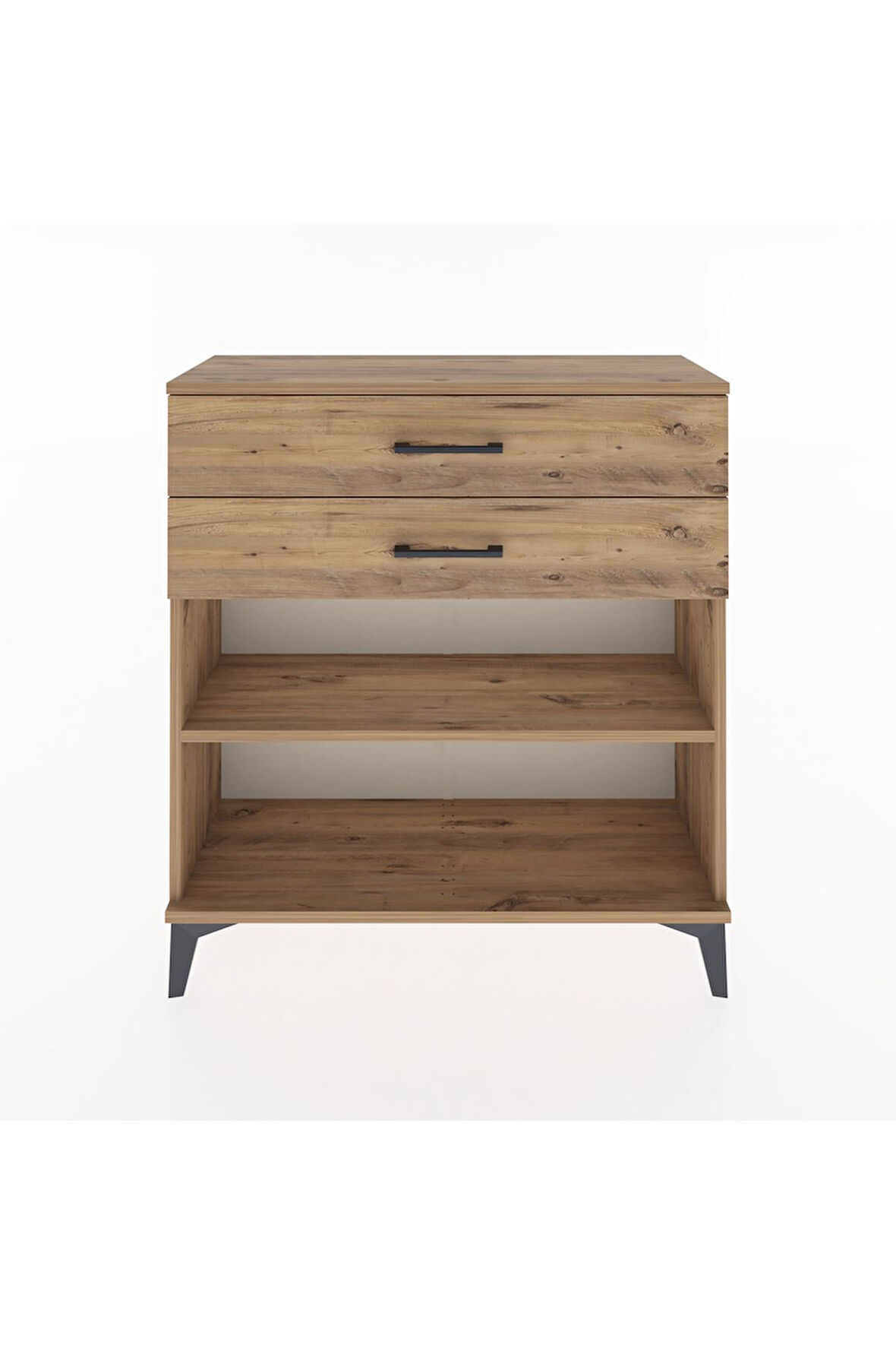 Arges Şifonyer Tek Raflı 2 Çekmeceli 88x30x96 Çam-Çam