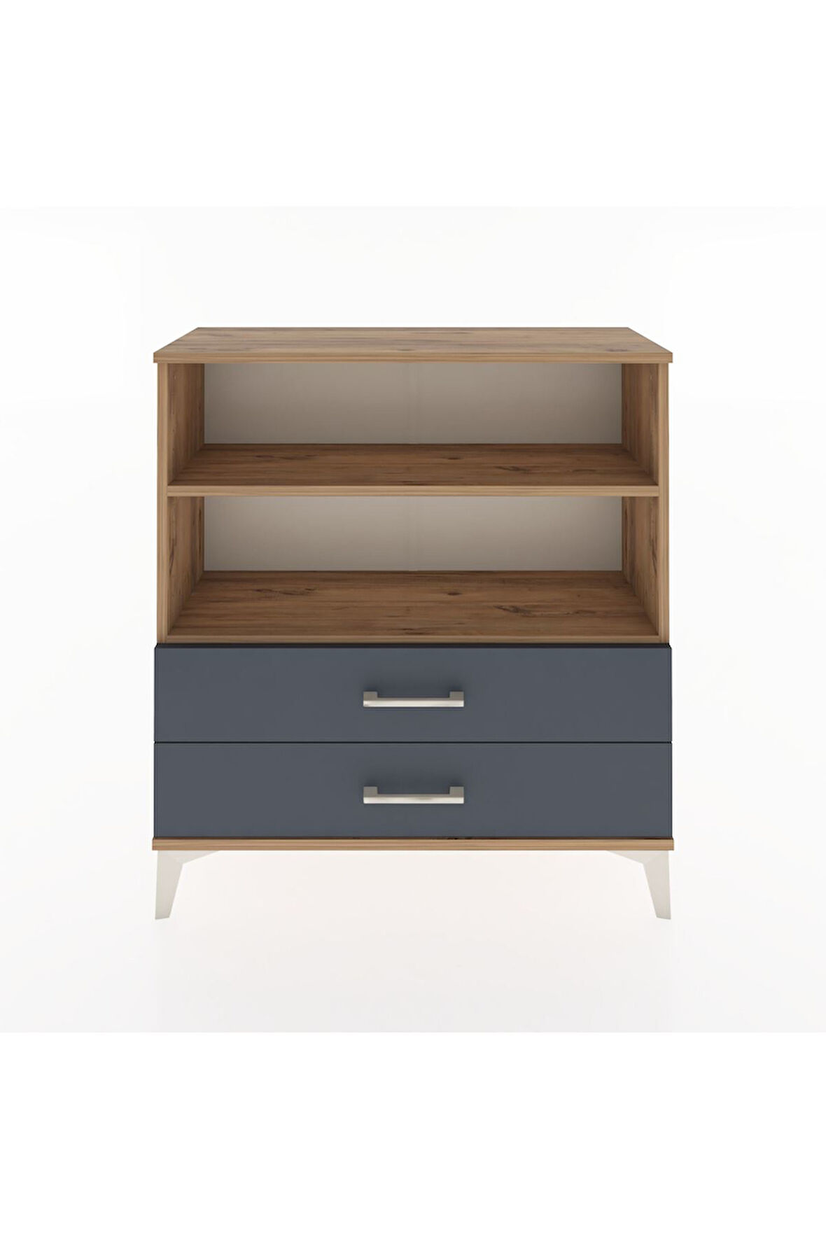 Arges Şifonyer 2 Raflı 2 Çekmeceli 88x30x96 Çam-Antrasit