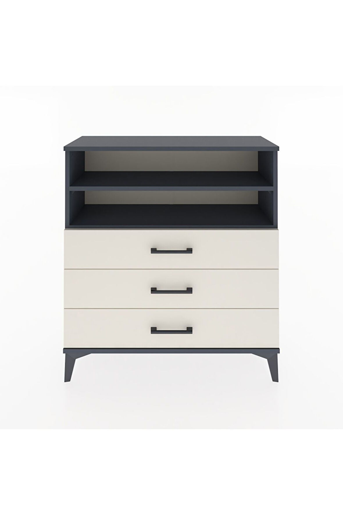 Arges Şifonyer 2 Raflı 3 Çekmeceli 88x30x96 Antrasit-Aytaşı