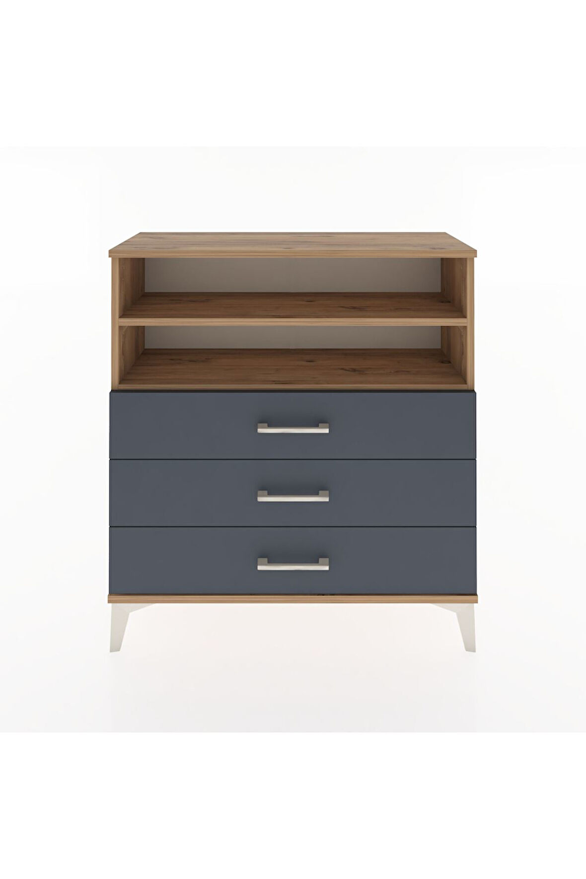 Arges Şifonyer 2 Raflı 3 Çekmeceli 88x30x96 Çam-Antrasit