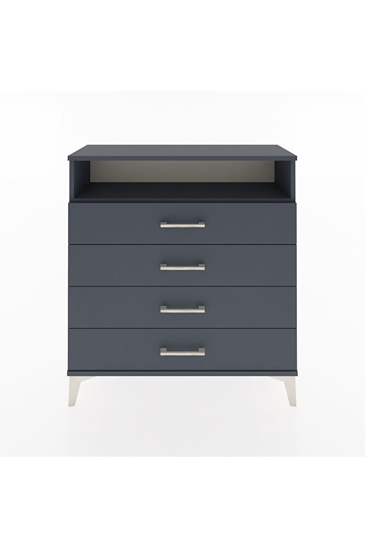 Arges Şifonyer Tek Raflı 4 Çekmeceli 88x30x96 Antrasit-Antrasit