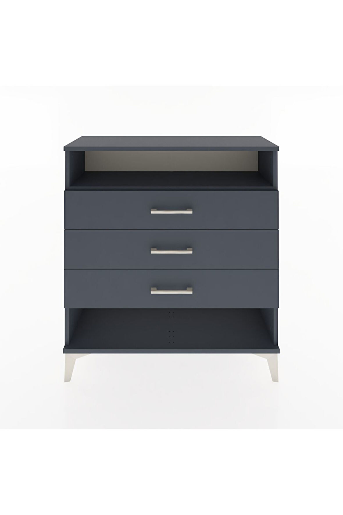 Arges Şifonyer Tek Raflı 3 Çekmeceli 88x30x96 Antrasit-Antrasit