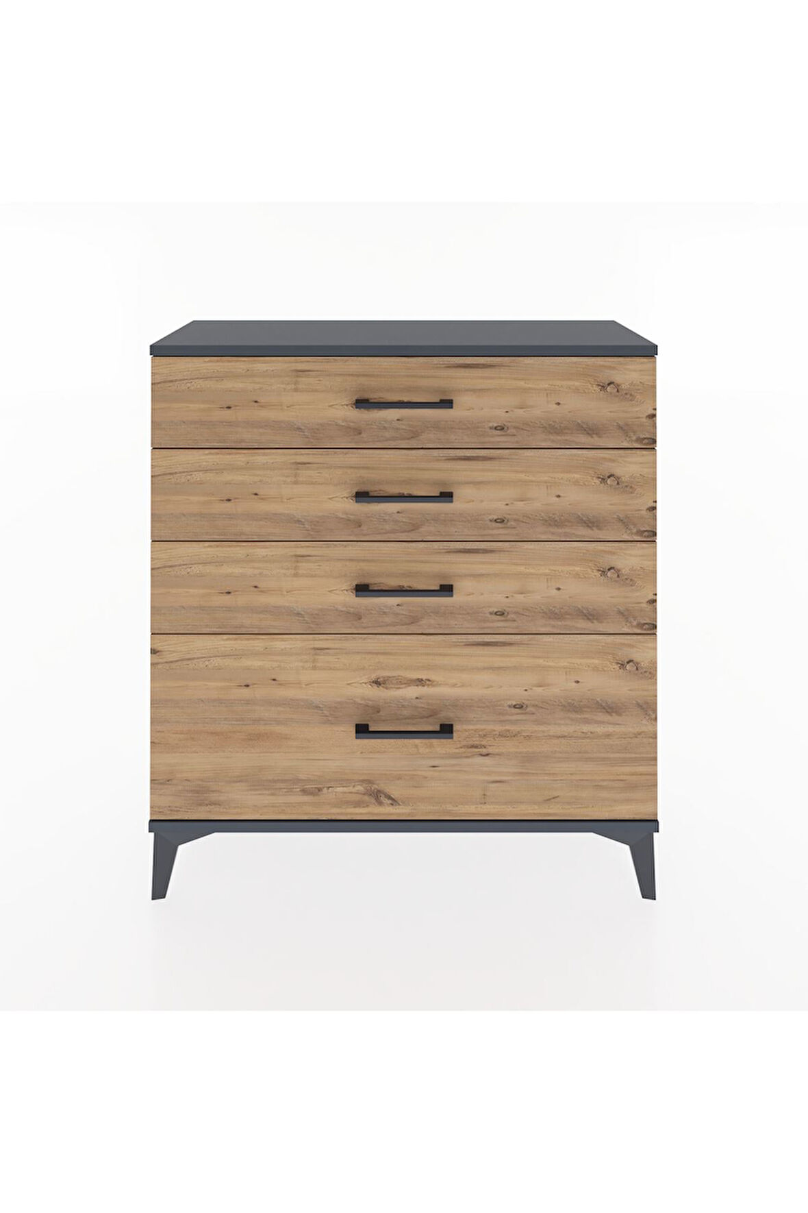 Arges Şifonyer 4 Çekmeceli 88x30x96 Antrasit-Çam