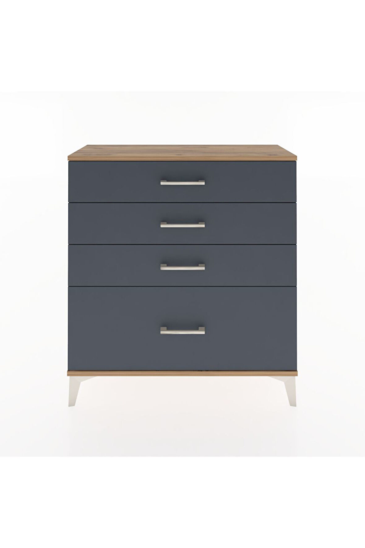 Arges Şifonyer 4 Çekmeceli 88x30x96 Çam-Antrasit