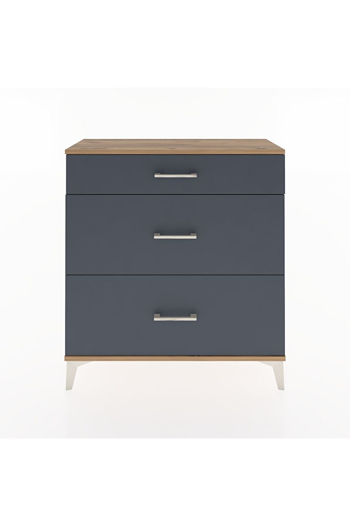 Arges Şifonyer 3 Çekmeceli 88x30x96 Çam-Antrasit