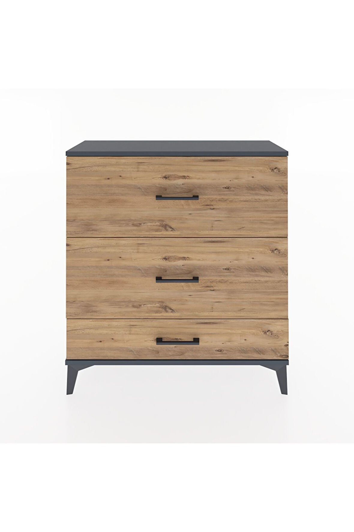 Arges Şifonyer 3 Çekmeceli 88x30x96 Antrasit-Çam