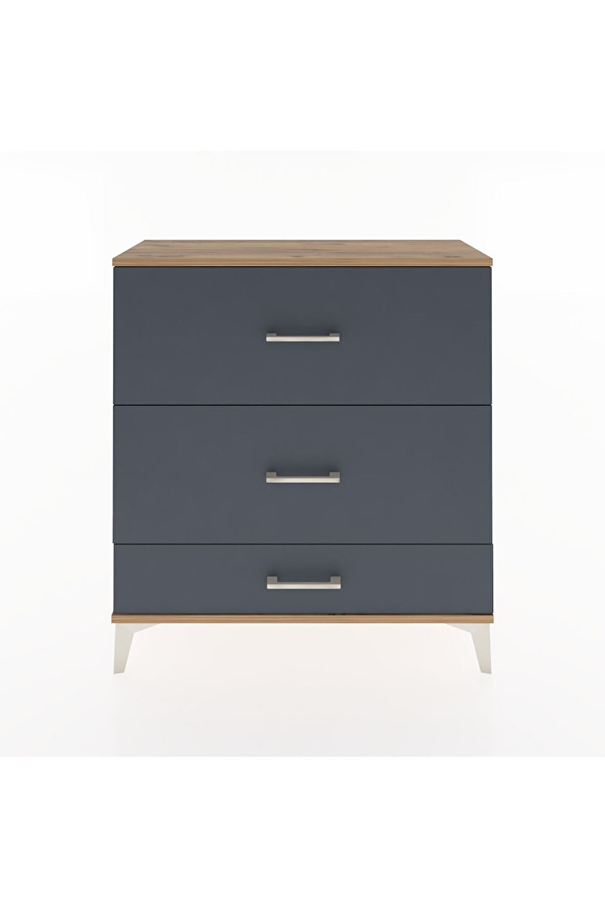 Arges Şifonyer 3 Çekmeceli 88x30x96 Çam-Antrasit