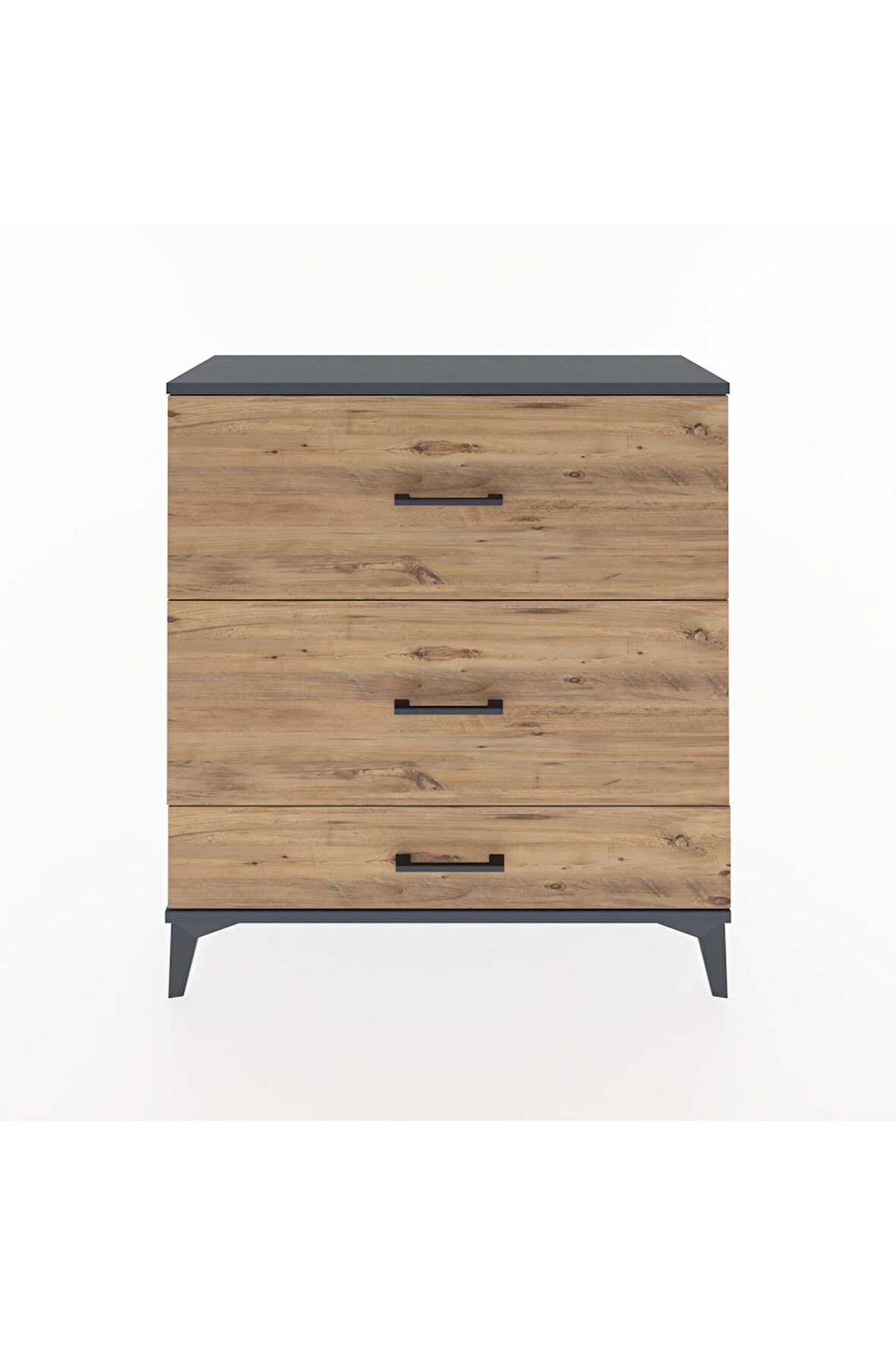 Arges Şifonyer 3 Çekmeceli 88x30x96 Antrasit-Çam